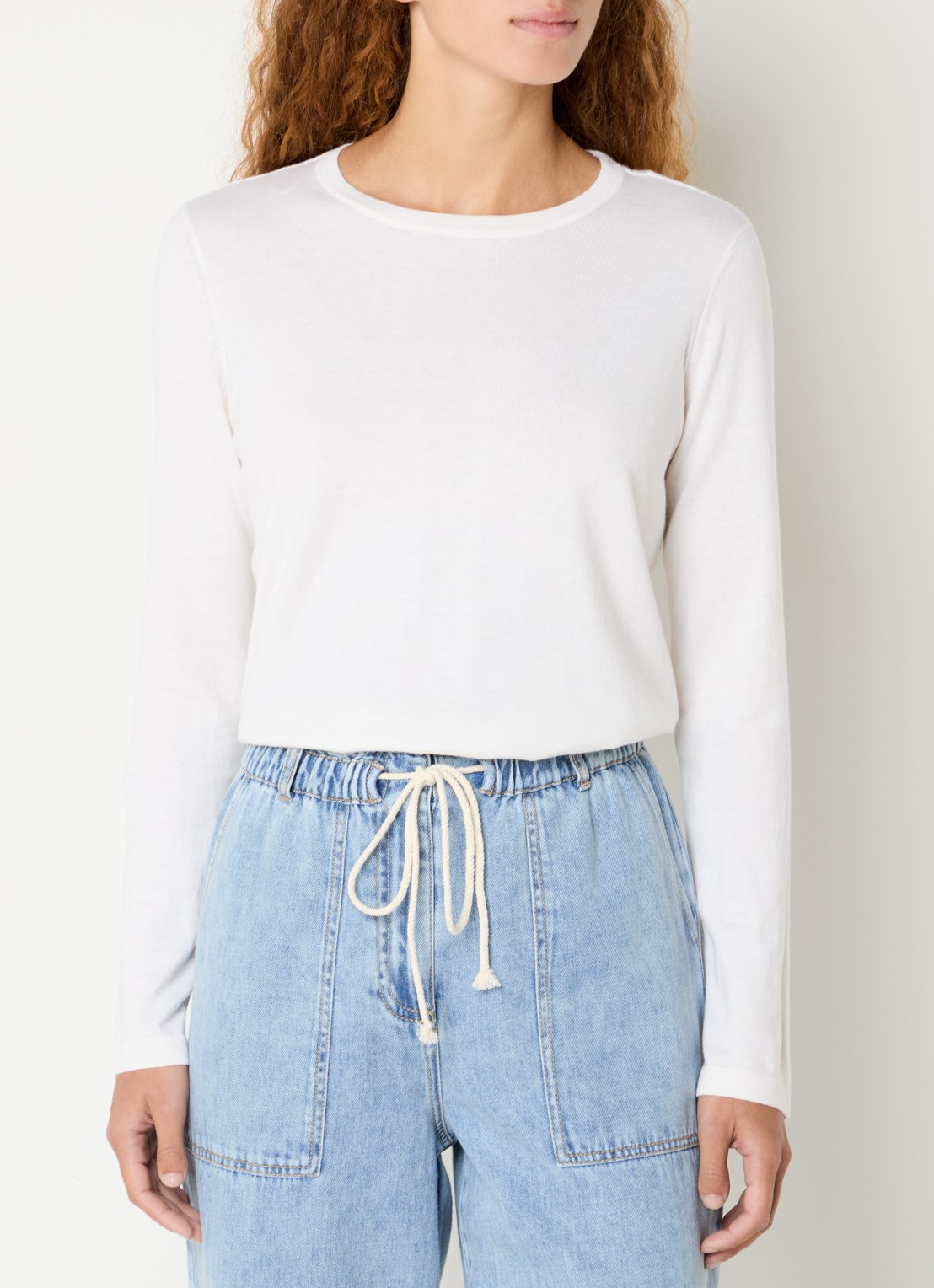 Rails Longsleeve in kasjmierblend - detail gebroken wit
