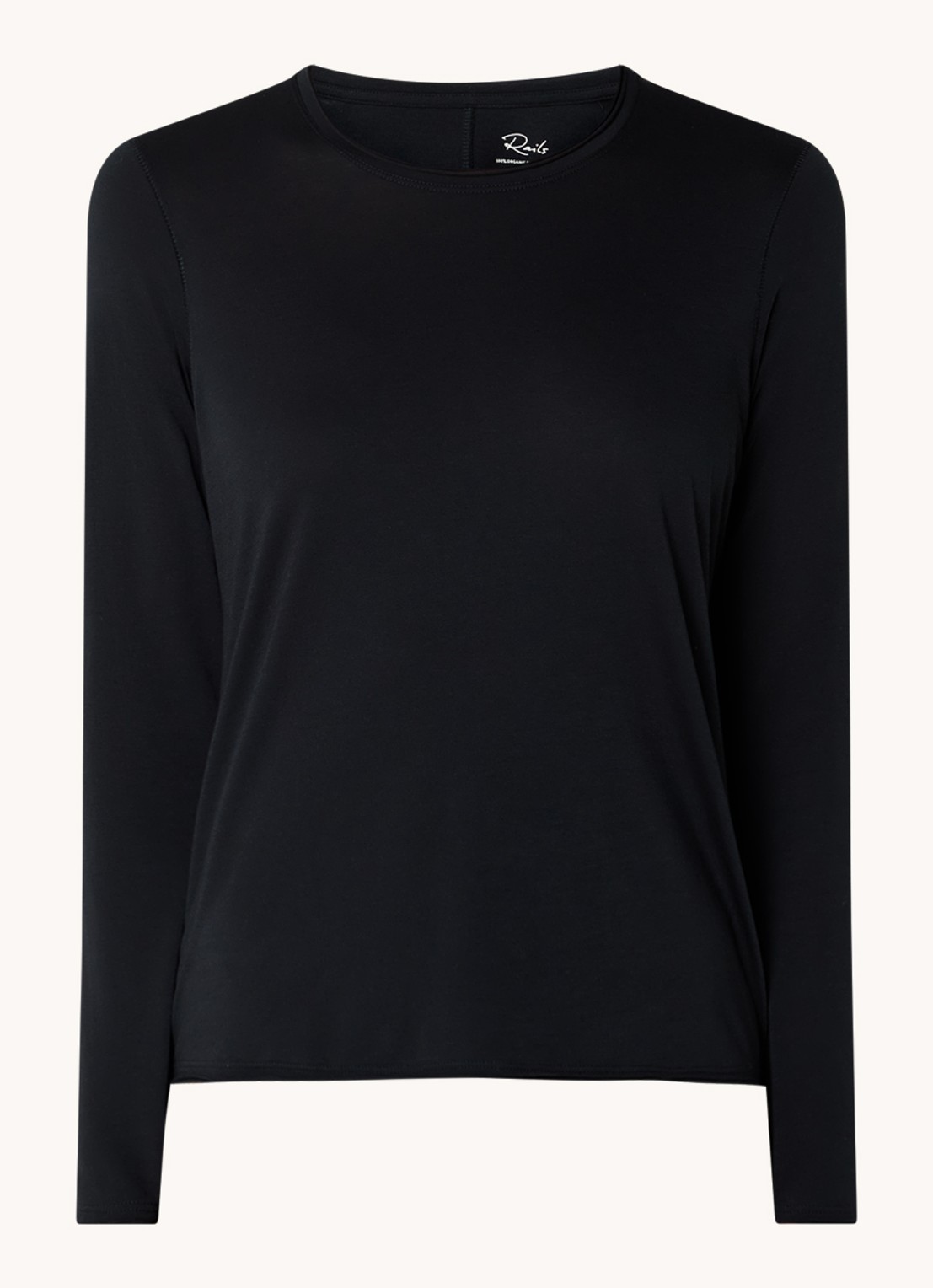 Rails Longsleeve van  katoen met stretch - voorkant 2 zwart