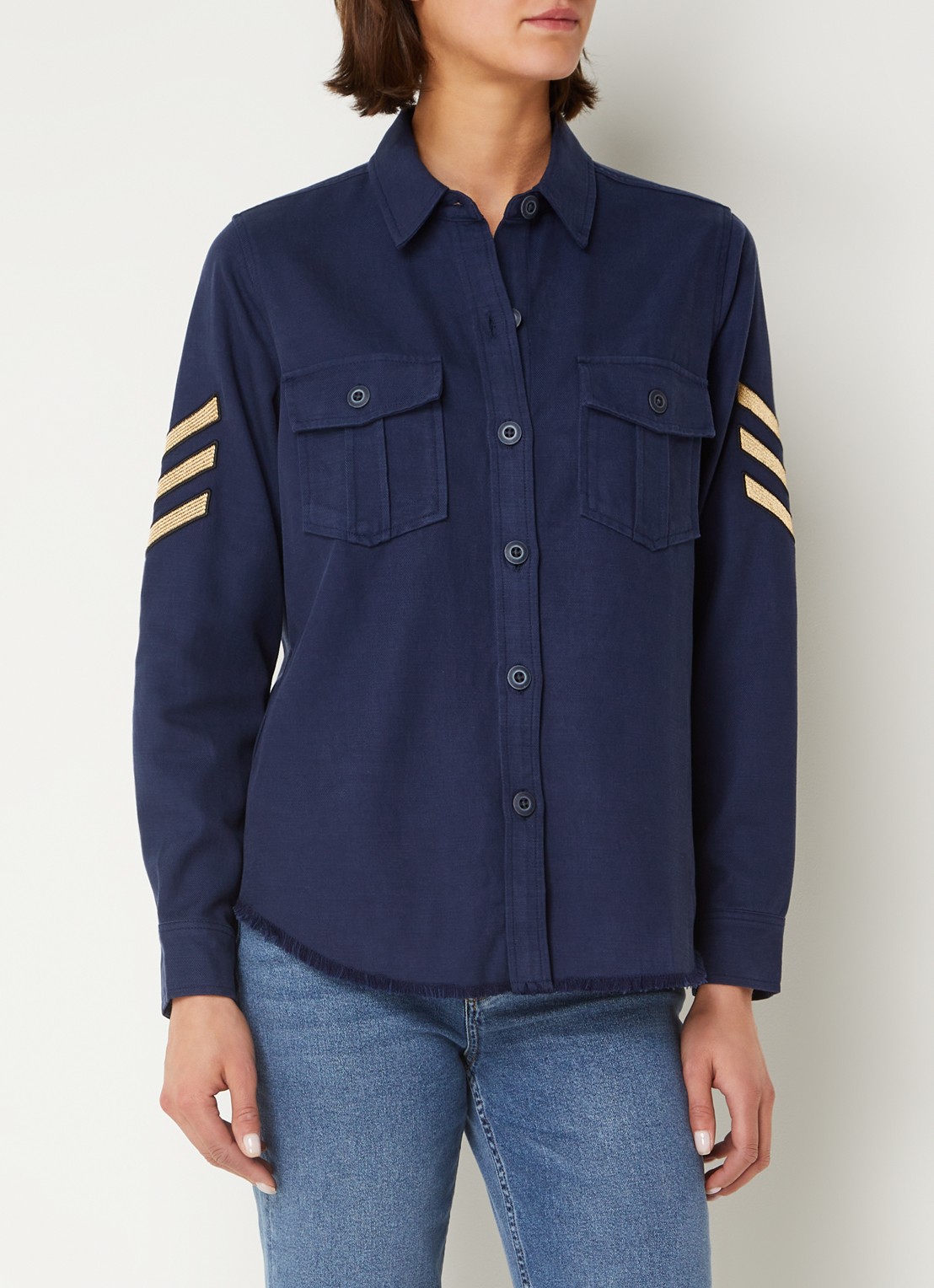 Rails Loren blouse  met borstzakken - detail 3 donkerblauw