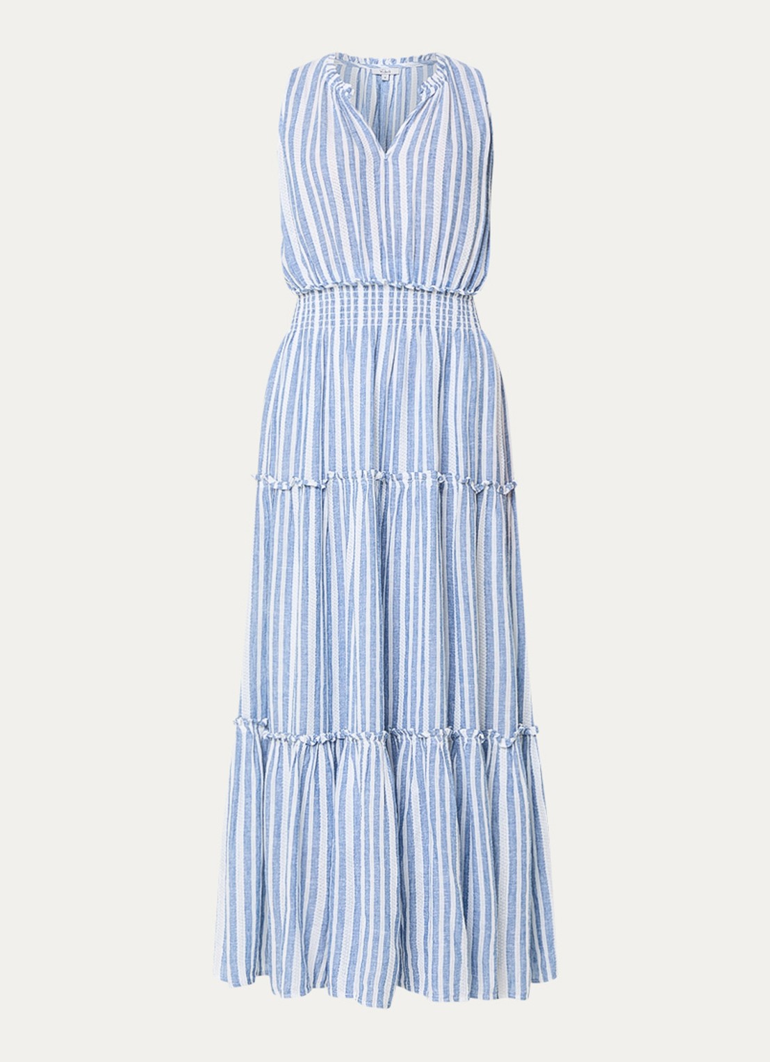 Rails Loulou gelaagde maxi jurk in linnenblend met streepprint - voorkant 3 donkerblauw