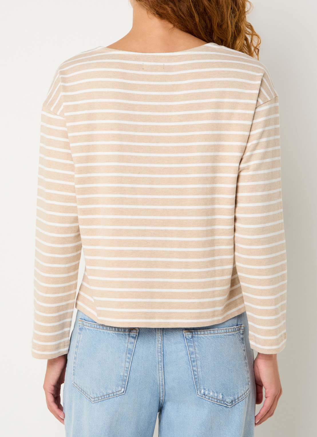 Rails Macy longsleeve met streepprint - achterkant 8 beige