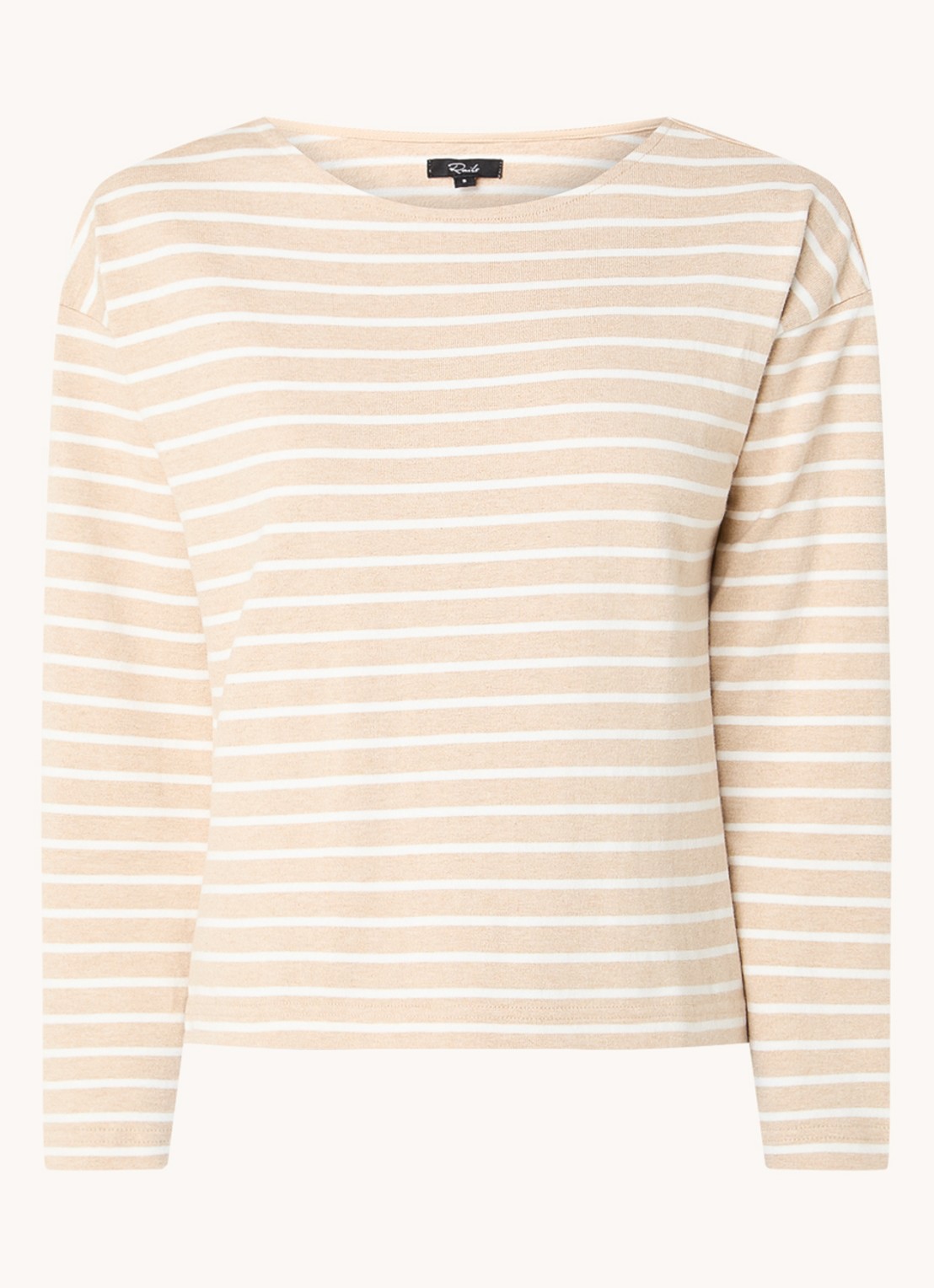Rails Macy longsleeve met streepprint - voorkant 5 beige