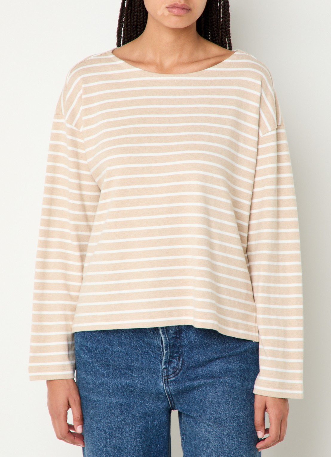 Rails Macy longsleeve met streepprint - detail 3 beige
