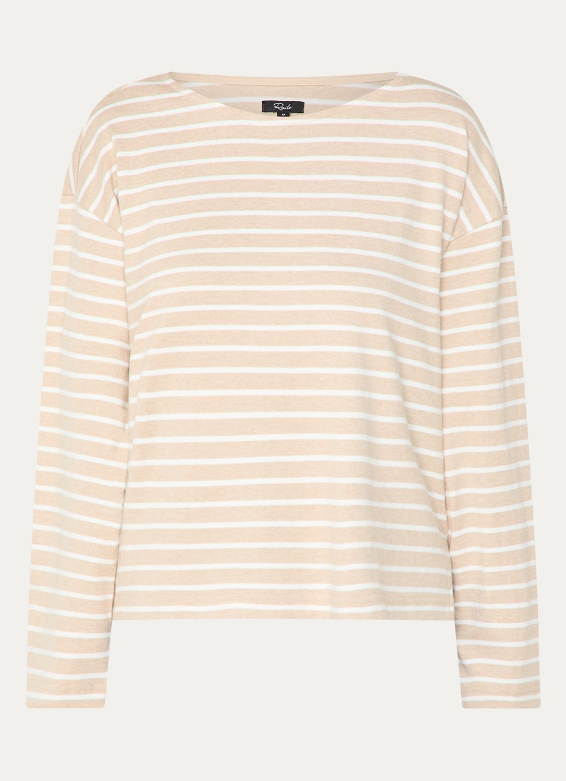 Rails Macy longsleeve met streepprint - voorkant 7 beige