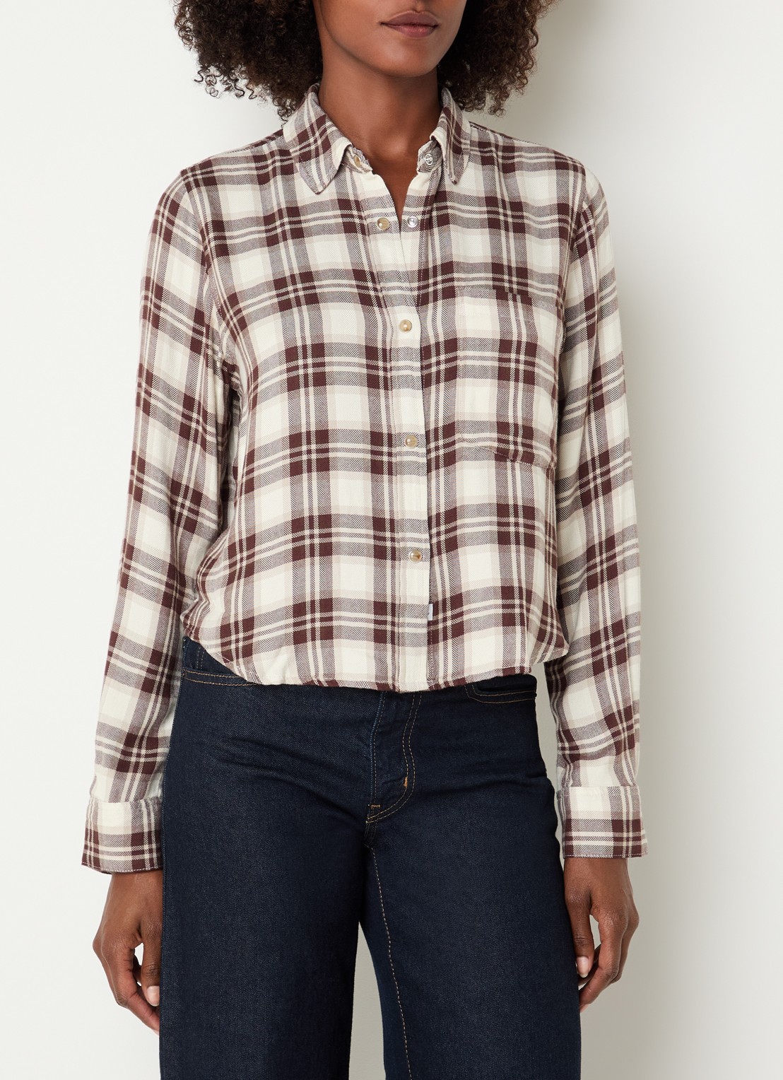 Rails Malin blouse met ruitdessin - detail 2 bruin