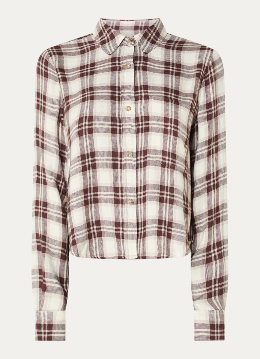 Rails Malin blouse met ruitdessin - voorkant 3 bruin