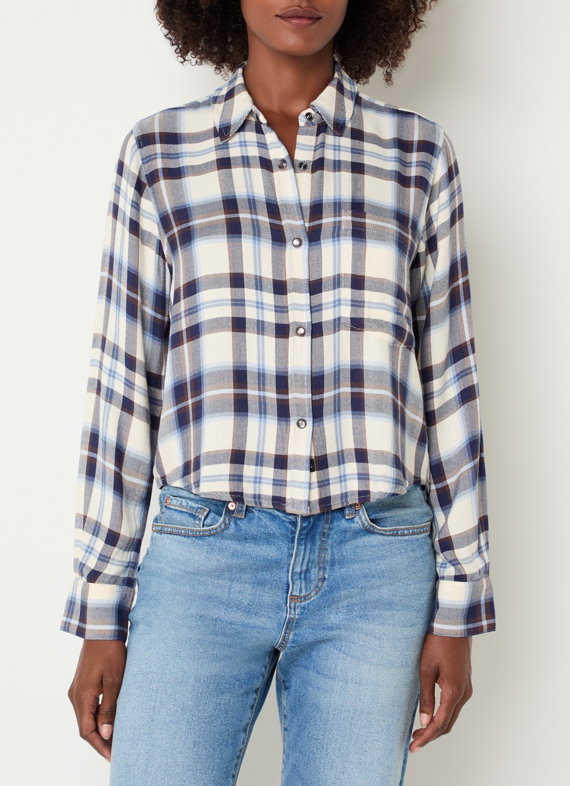 Rails Malin blouse met ruitdessin - detail 2 blauw