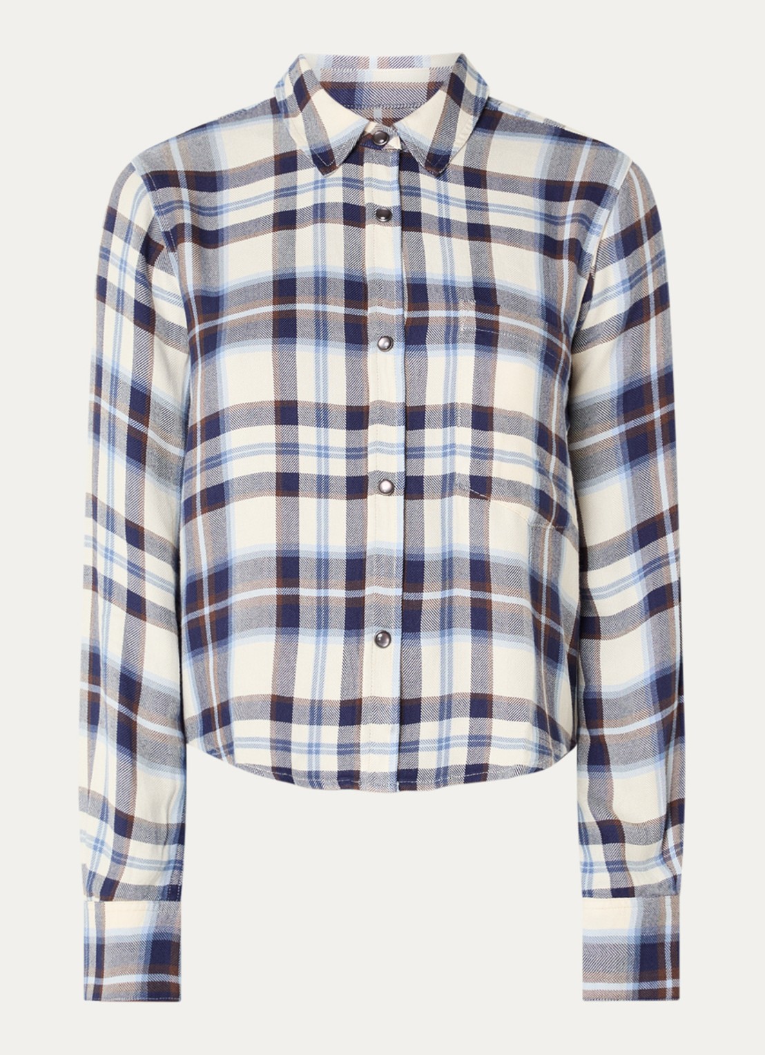 Rails Malin blouse met ruitdessin - voorkant 3 blauw