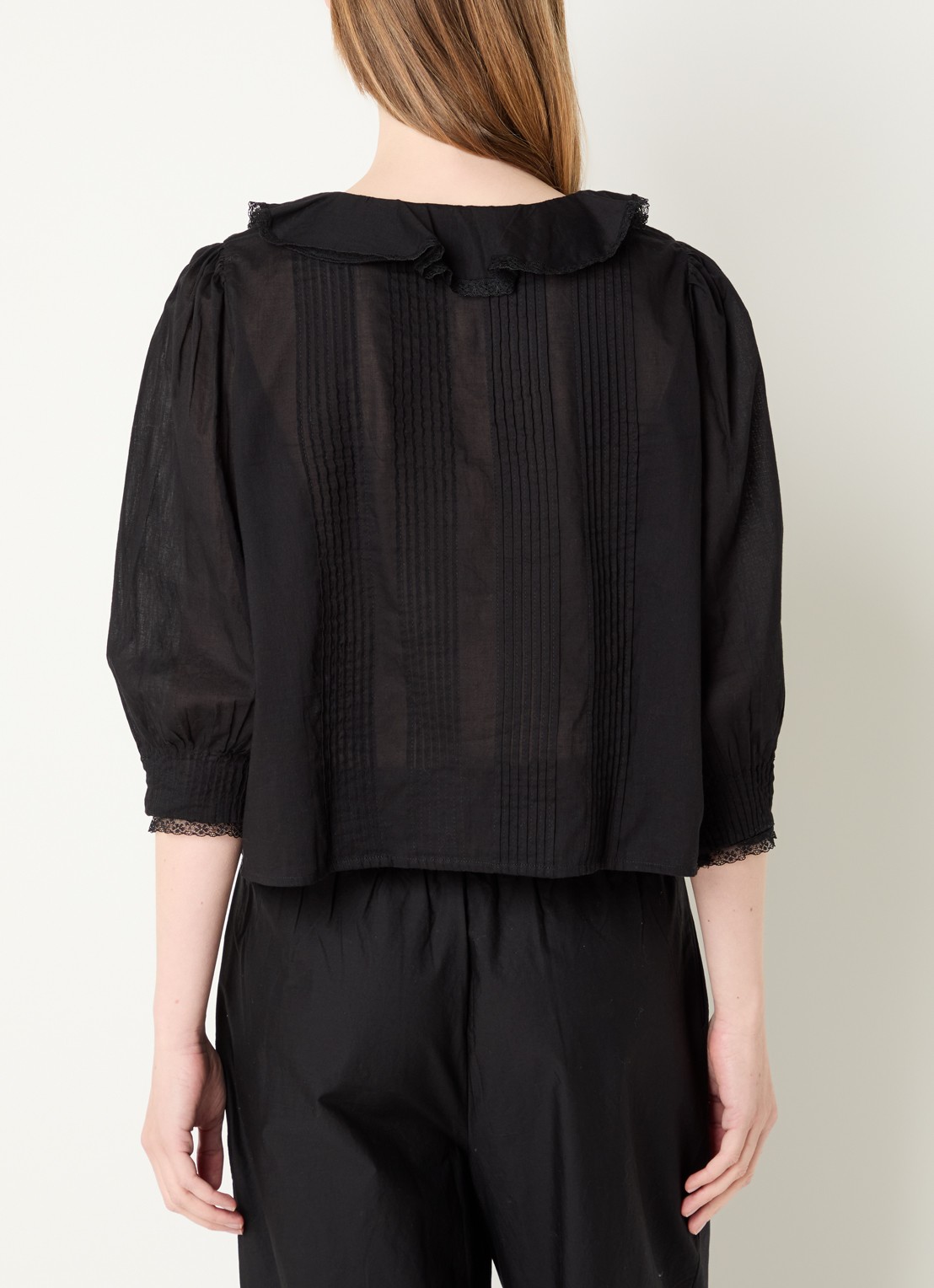 Rails Mare tuniek met volant en details van kant - achterkant zwart