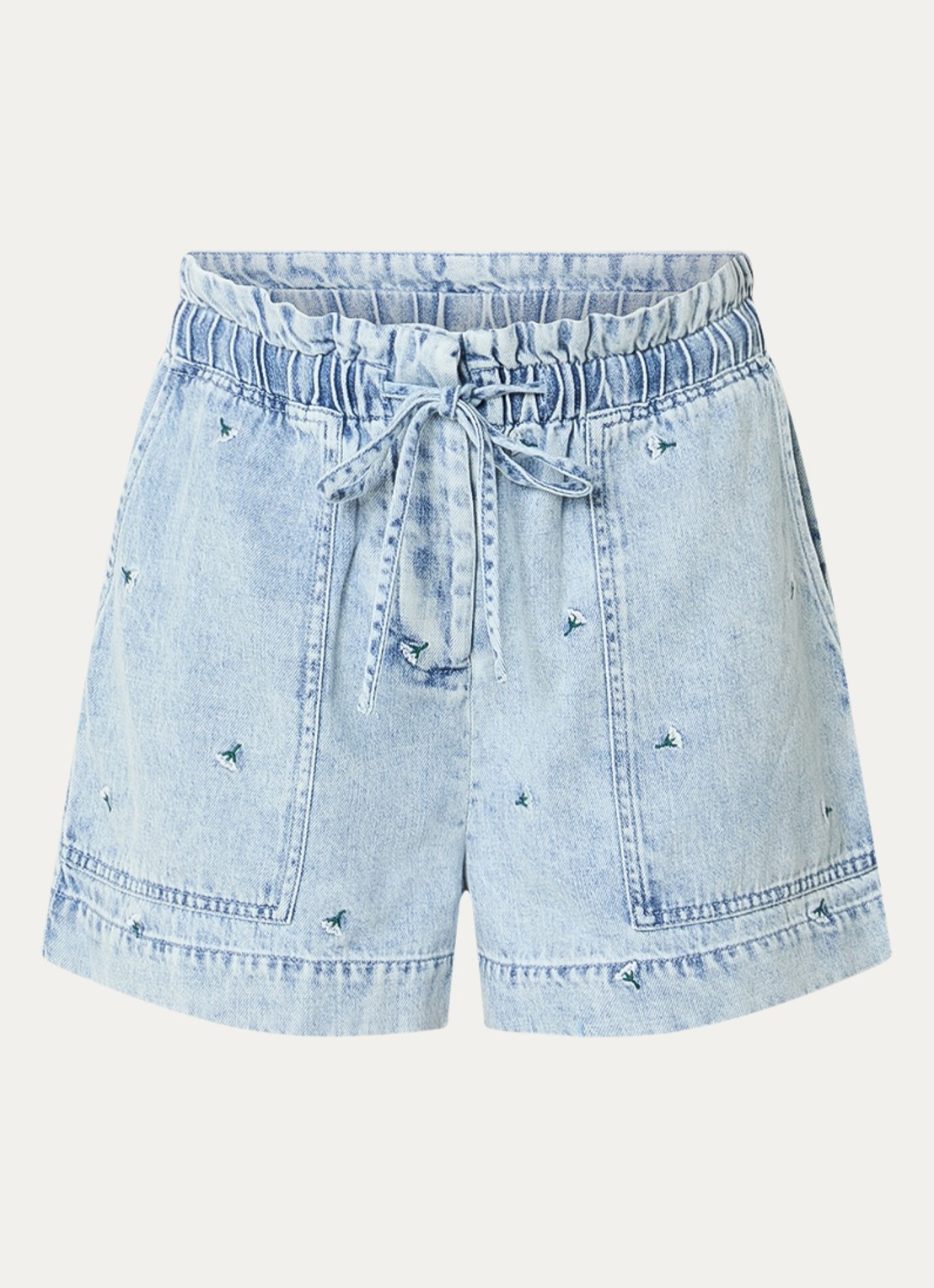 Rails Mid waist straight fit korte broek met steekzakken - voorkant 3 indigo