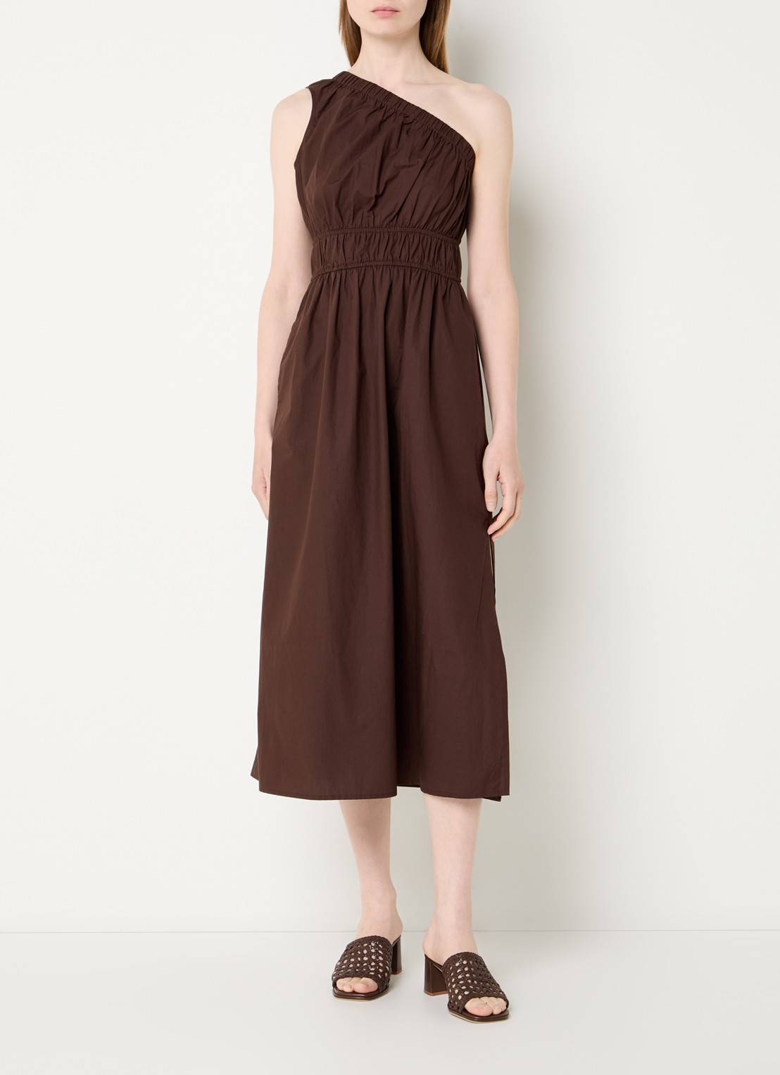 Rails Midi jurk met asymmetrische hals - detail 4 donkerbruin