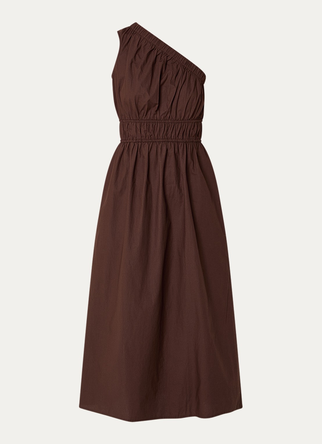 Rails Midi jurk met asymmetrische hals - voorkant 2 donkerbruin