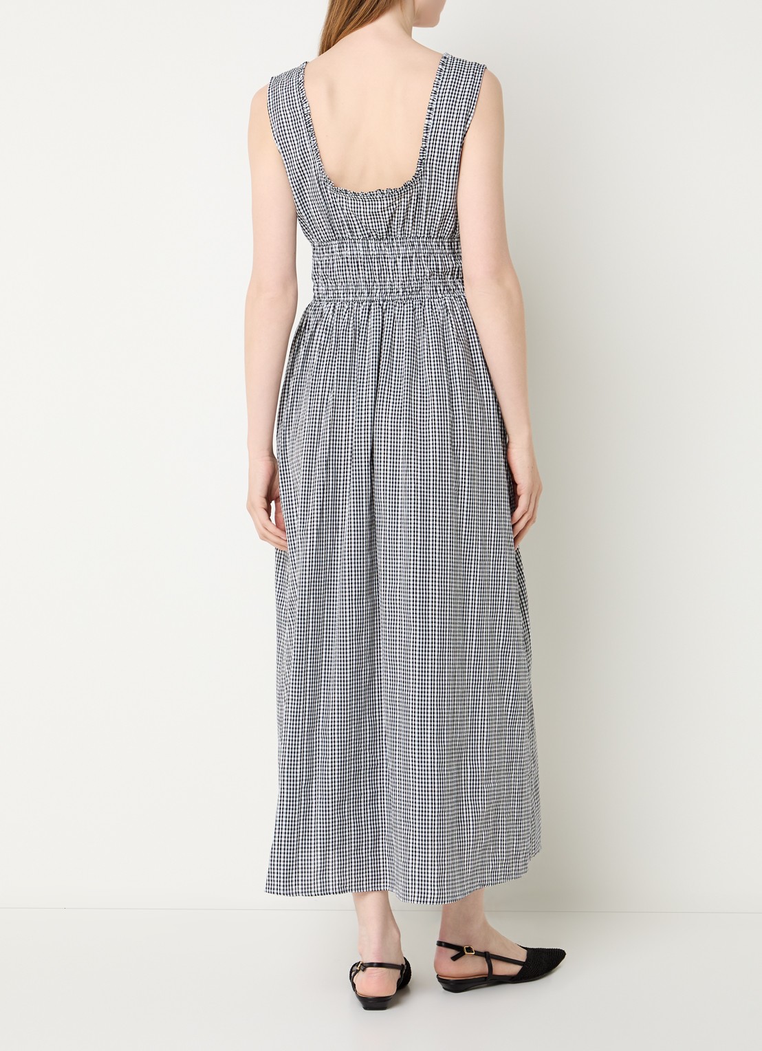 Rails Midi jurk met pied-de-poule dessin - achterkant zwart
