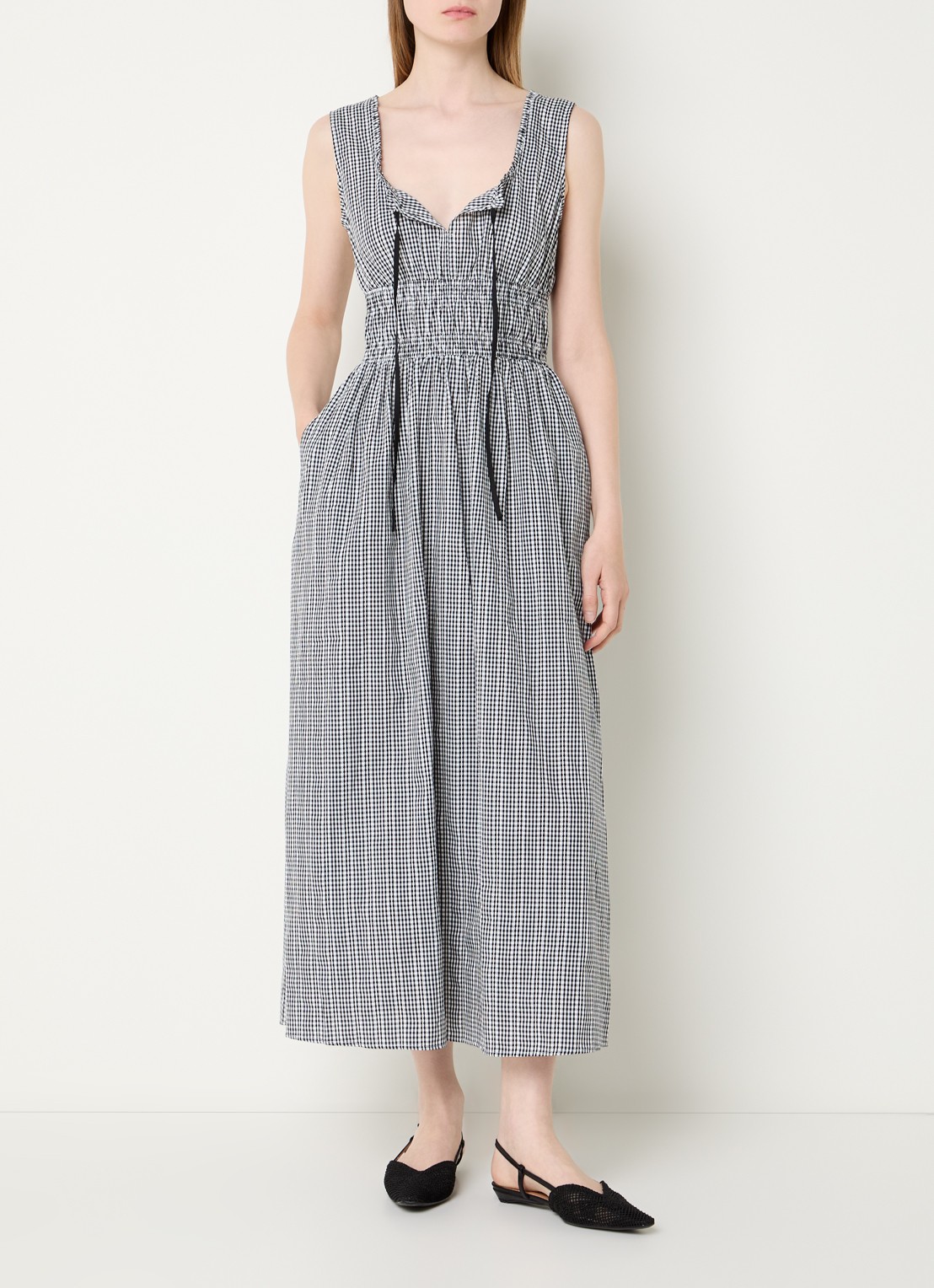Rails Midi jurk met pied-de-poule dessin - detail 4 zwart