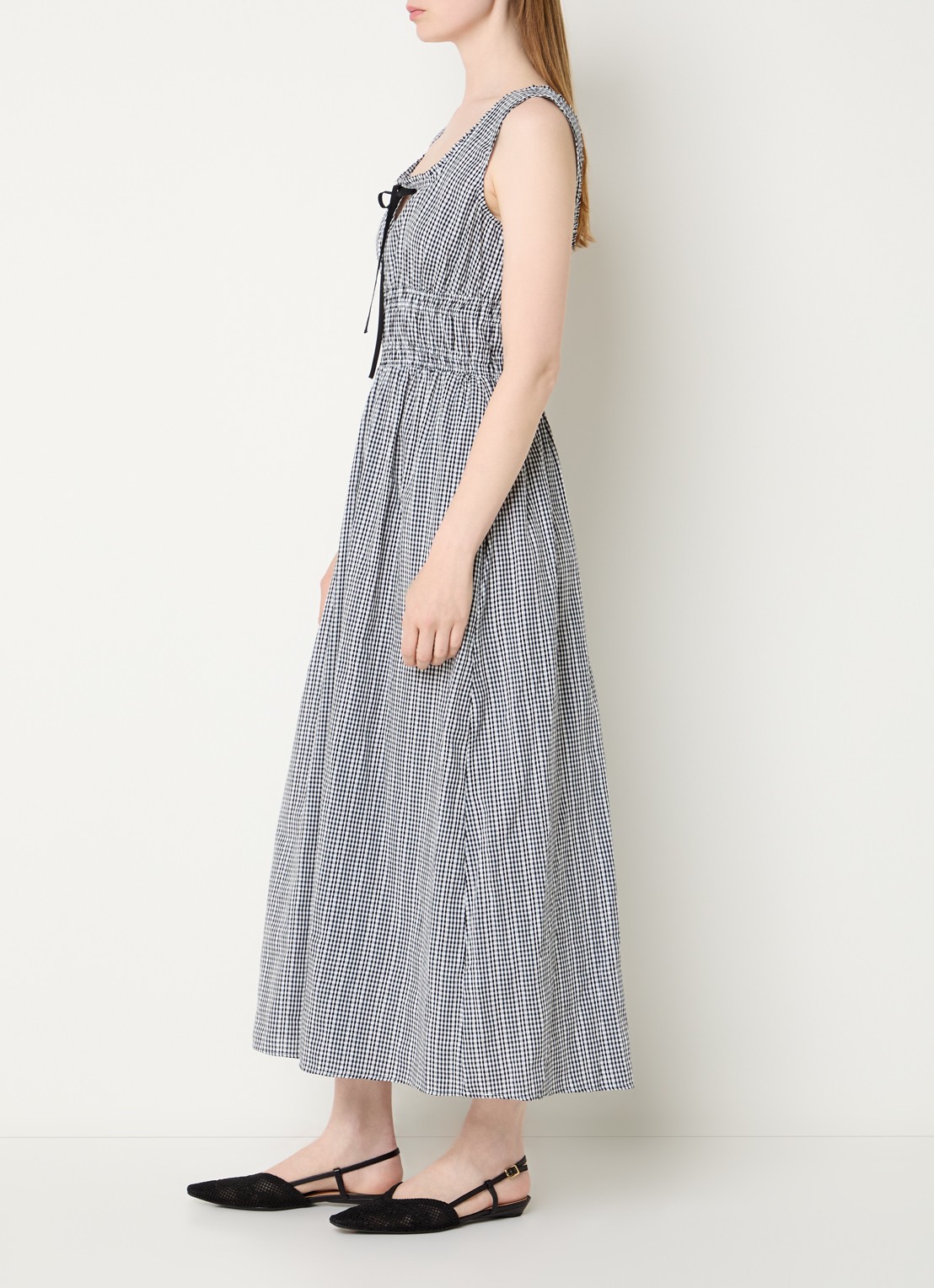 Rails Midi jurk met pied-de-poule dessin - voorkant 3 zwart