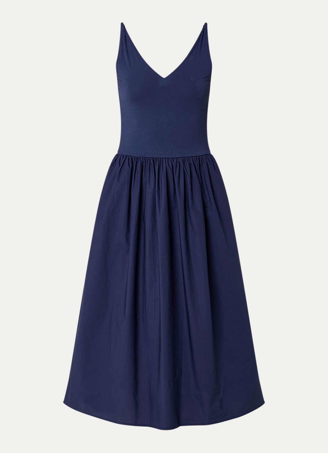 Rails Midi jurk met steekzakken en V-hals - voorkant 3 donkerblauw