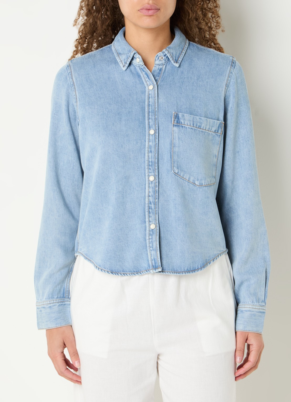 Rails Noa blouse van chambray met borstzak  - detail 3 indigo