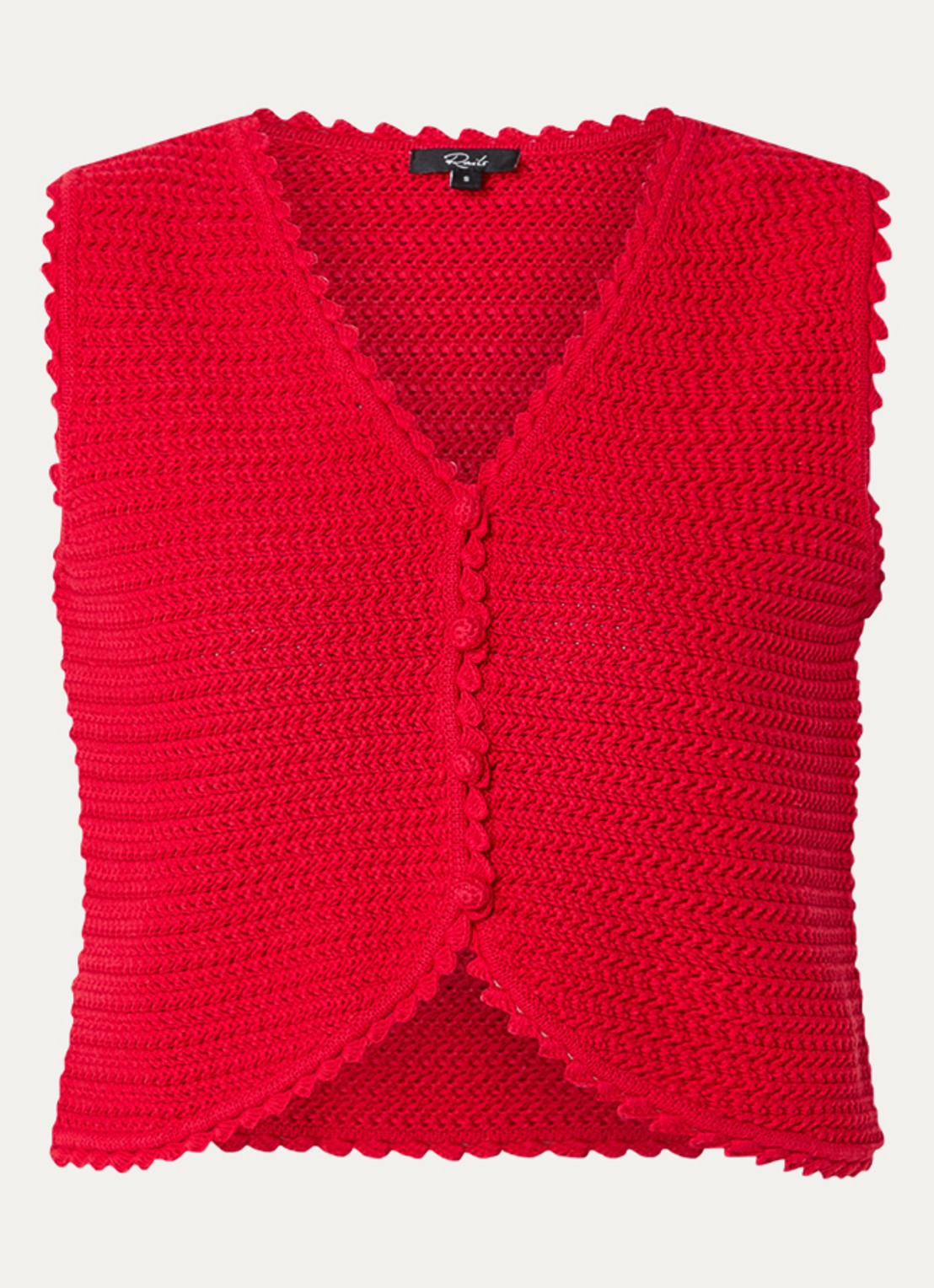 Rails Rails grofgebreid gilet met V-hals - voorkant rood