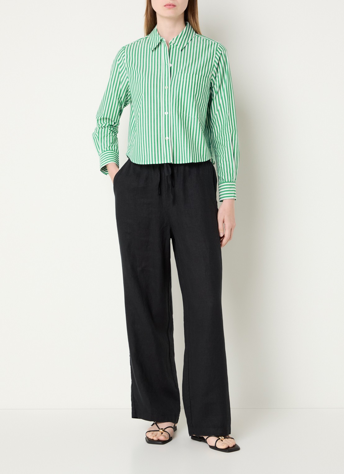 Rails Ramy blouse met streepprint - voorkant 2 groen