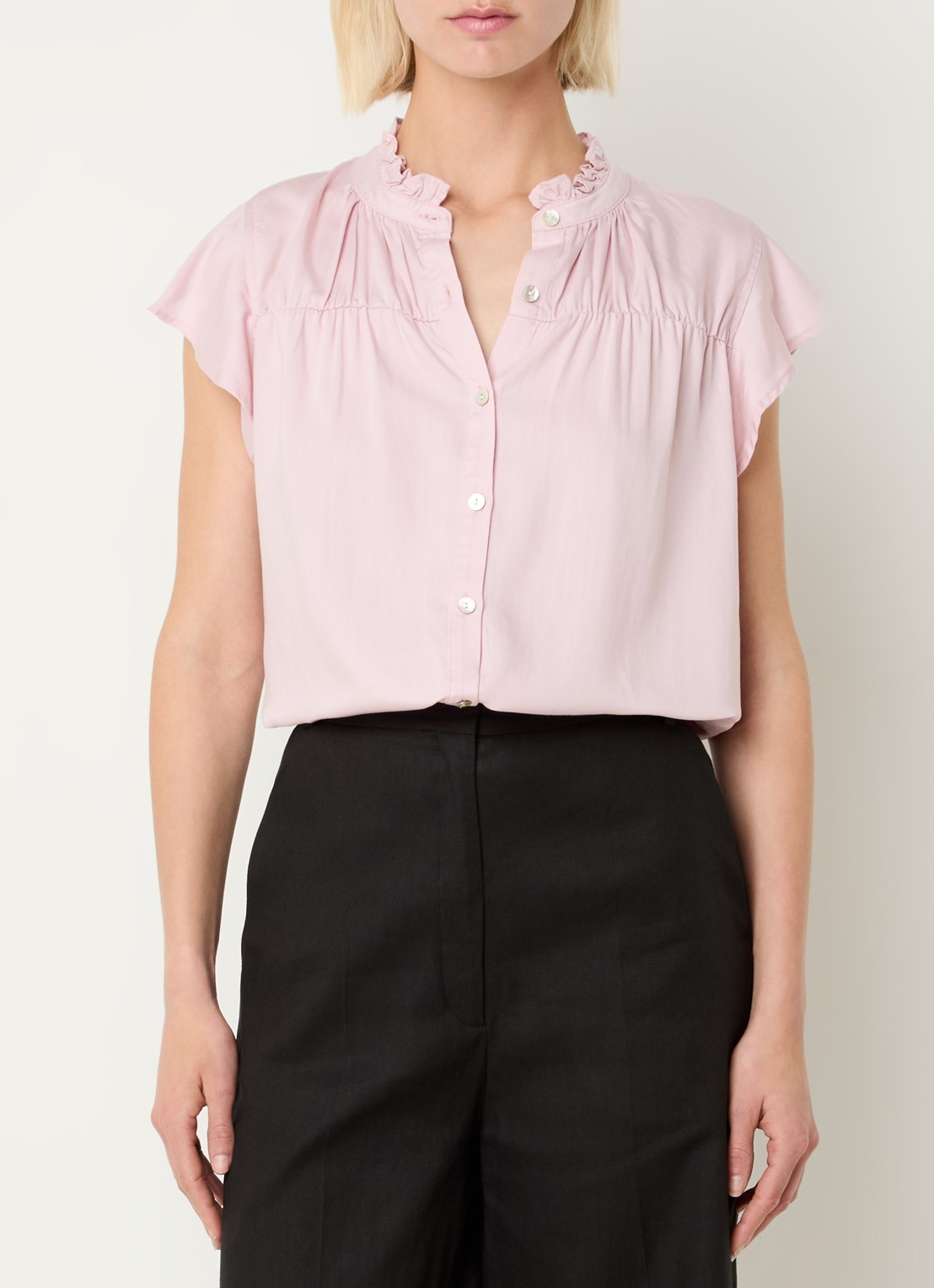 Rails Ruthie blouse  met ruches - detail 4 oudroze