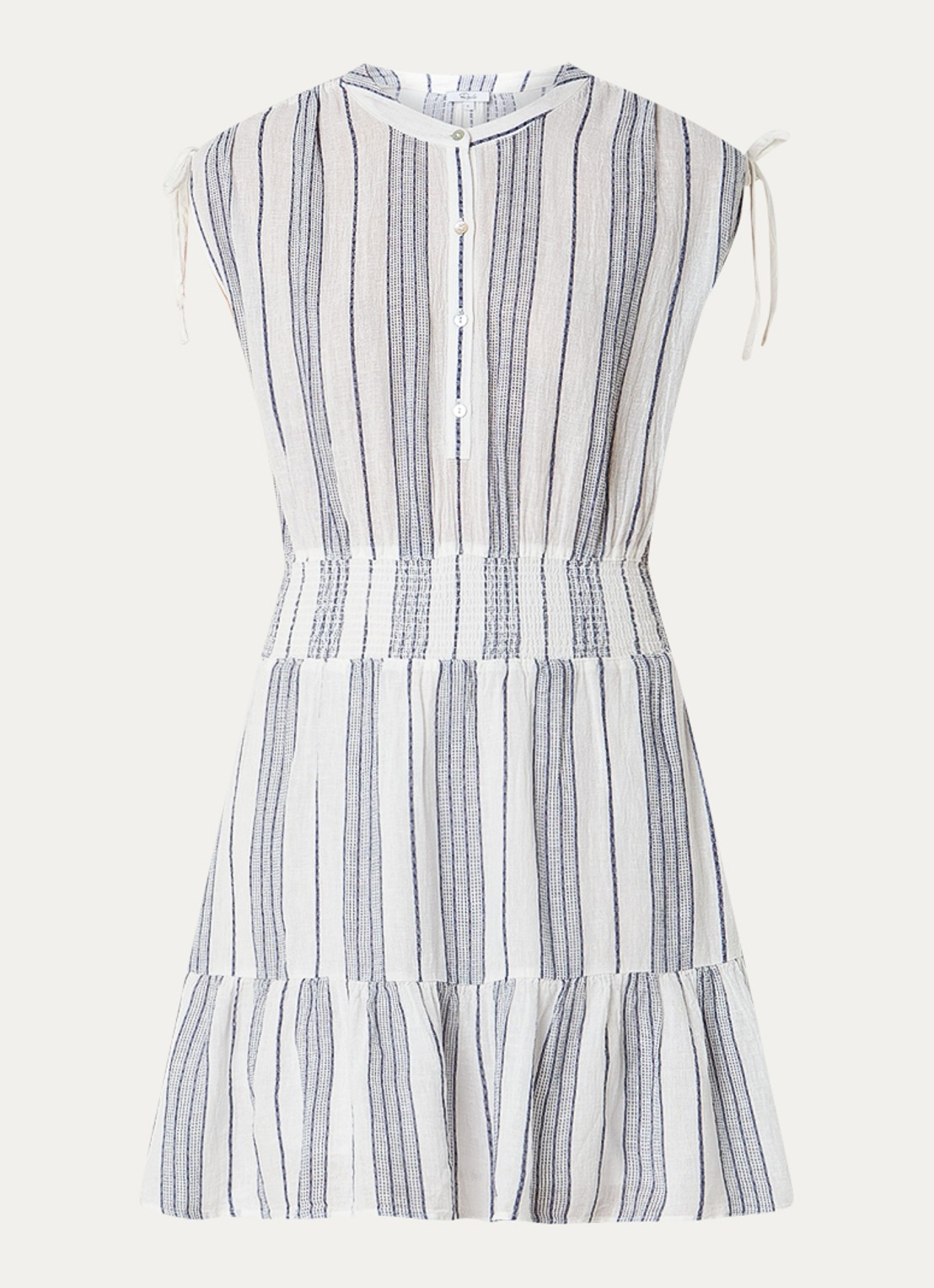 Rails Samina mini tuniekjurk met smockwerk - voorkant 2 wit