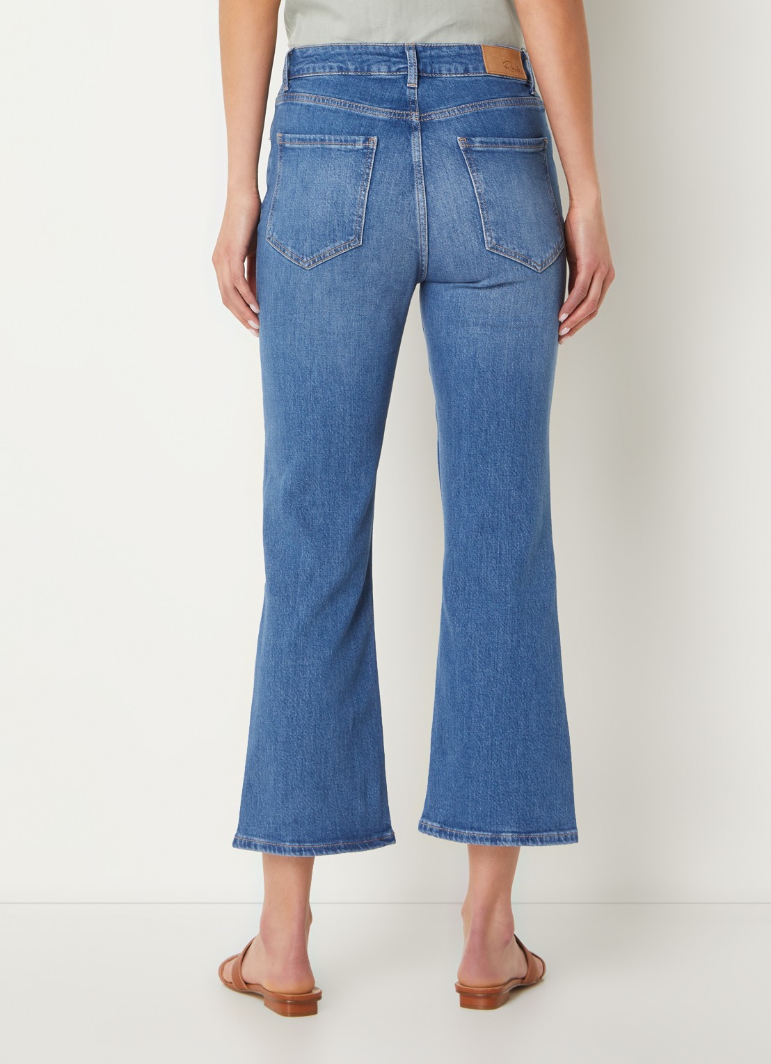 Rails Sunset high waist cropped flared jeans met medium wassing - achterkant 5 indigo