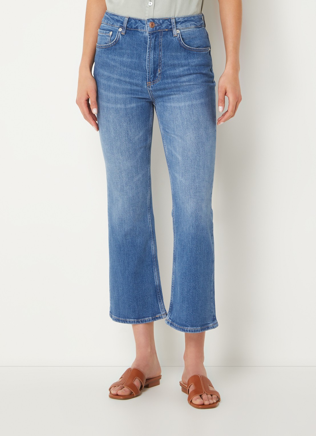 Rails Sunset high waist cropped flared jeans met medium wassing - detail 3 indigo