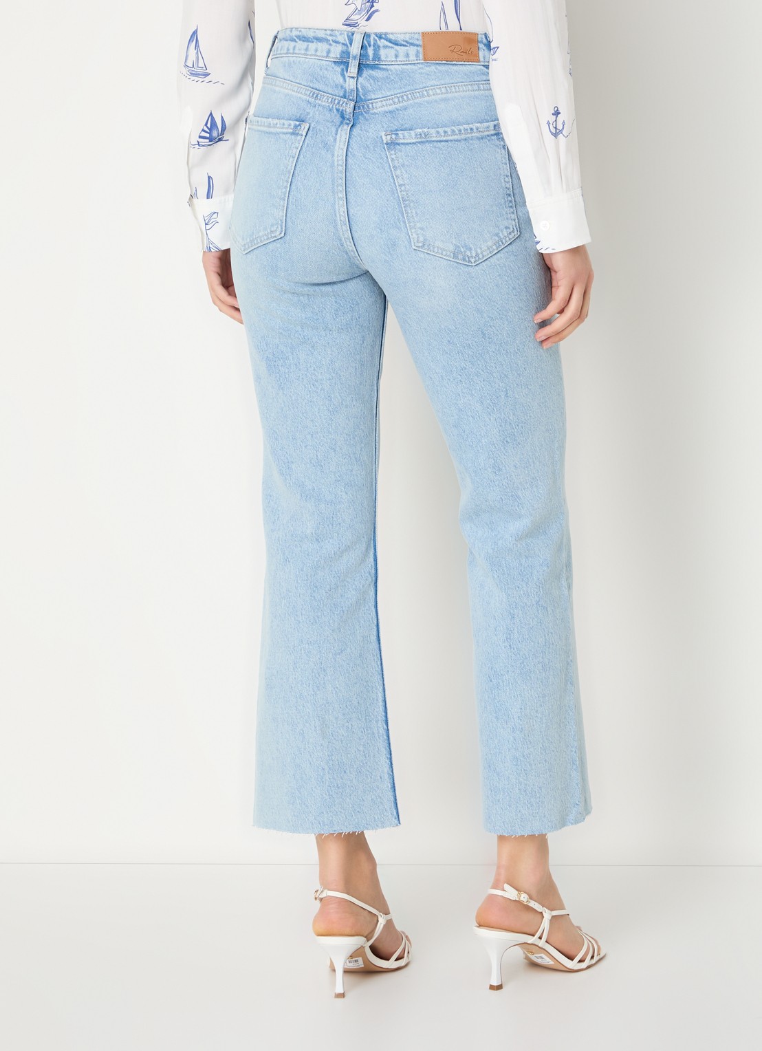 Rails Sunset high waist cropped straight leg jeans met lichte wassing - achterkant indigo