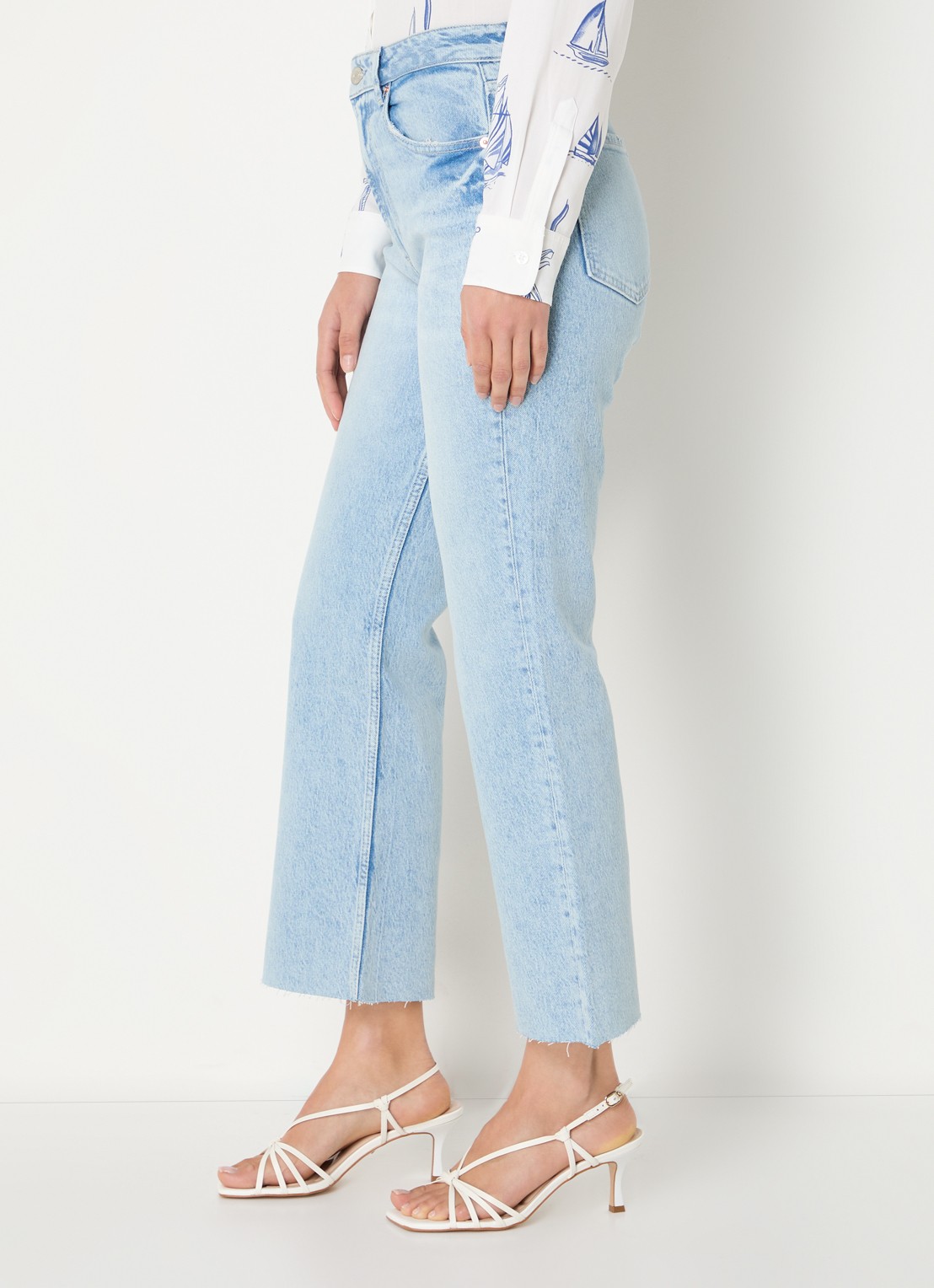 Rails Sunset high waist cropped straight leg jeans met lichte wassing - detail 5 indigo