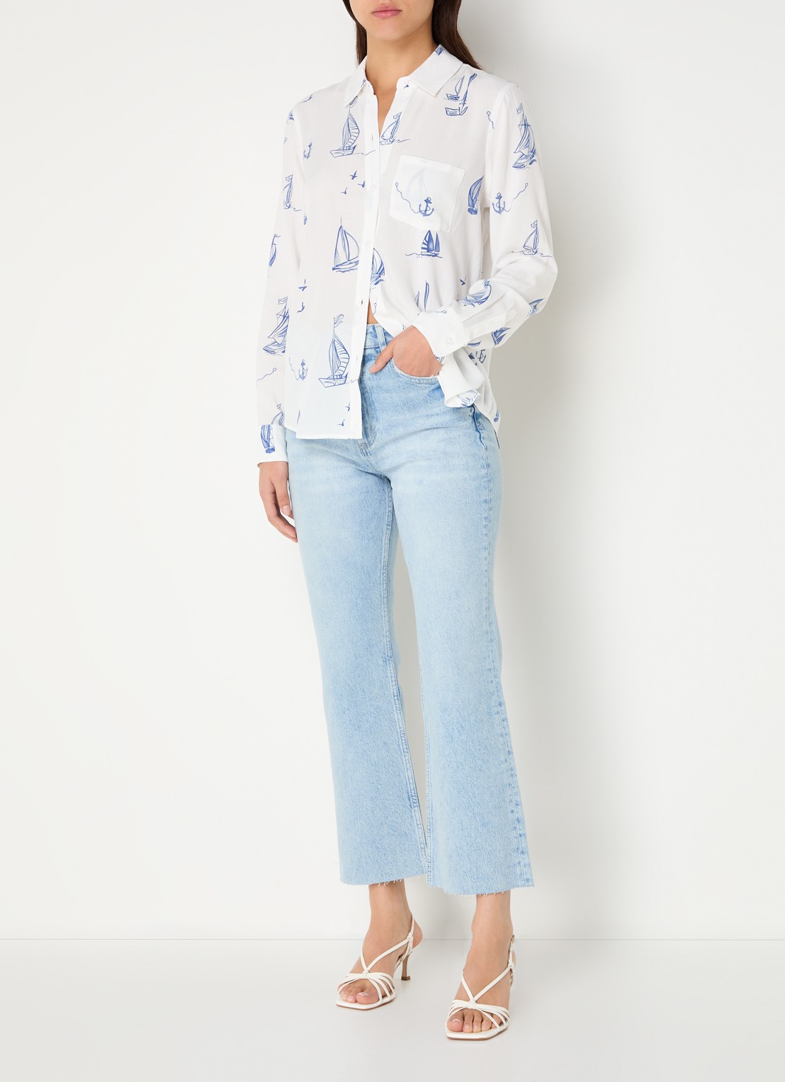 Rails Sunset high waist cropped straight leg jeans met lichte wassing - voorkant 3 indigo