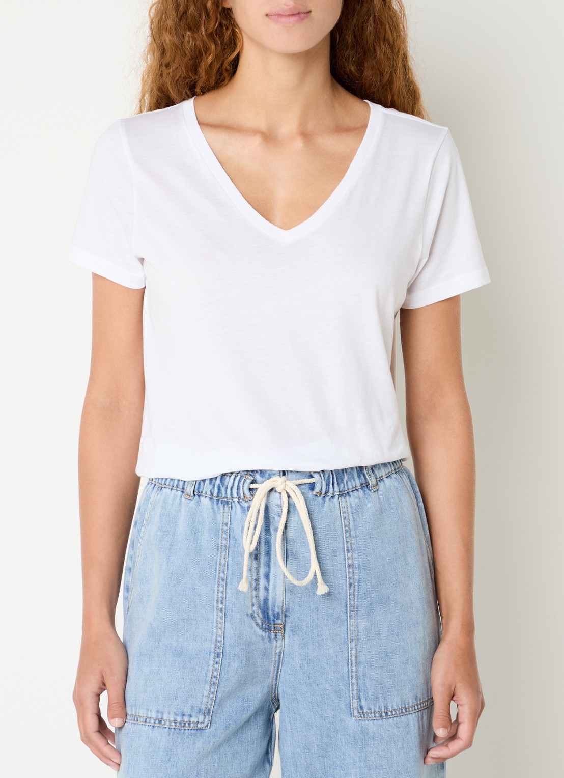 Rails T-shirt van  katoen met stretch - detail wit