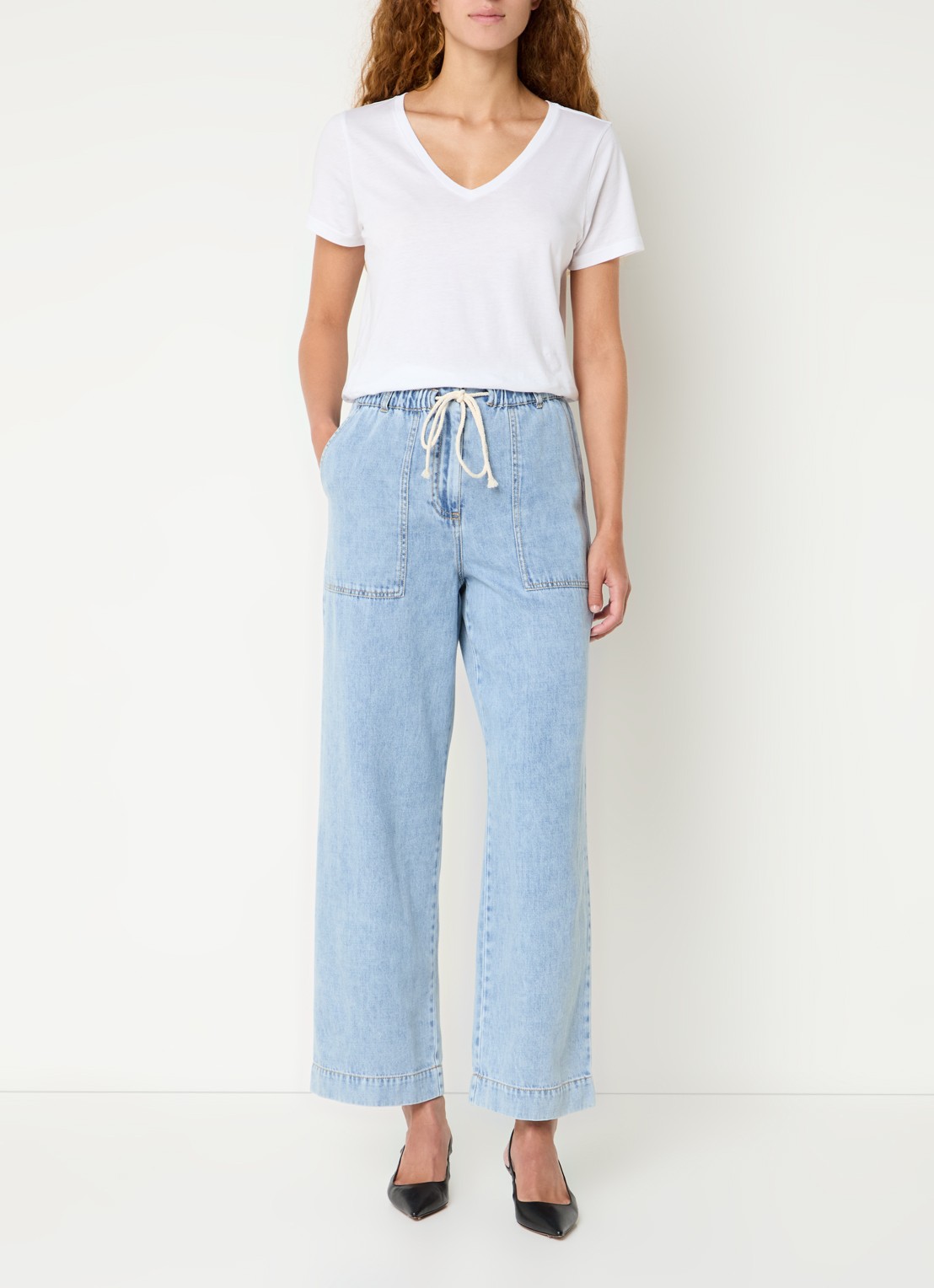 Rails T-shirt van  katoen met stretch - voorkant 3 wit