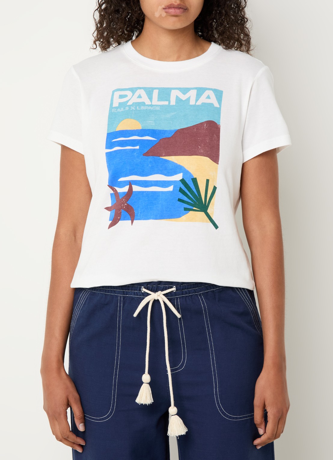 Rails The Classic Crew T-shirt met print - detail 2 gebroken wit
