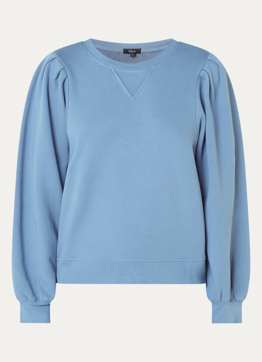 Rails Tiffany sweater met pofmouw - voorkant 3 staalblauw