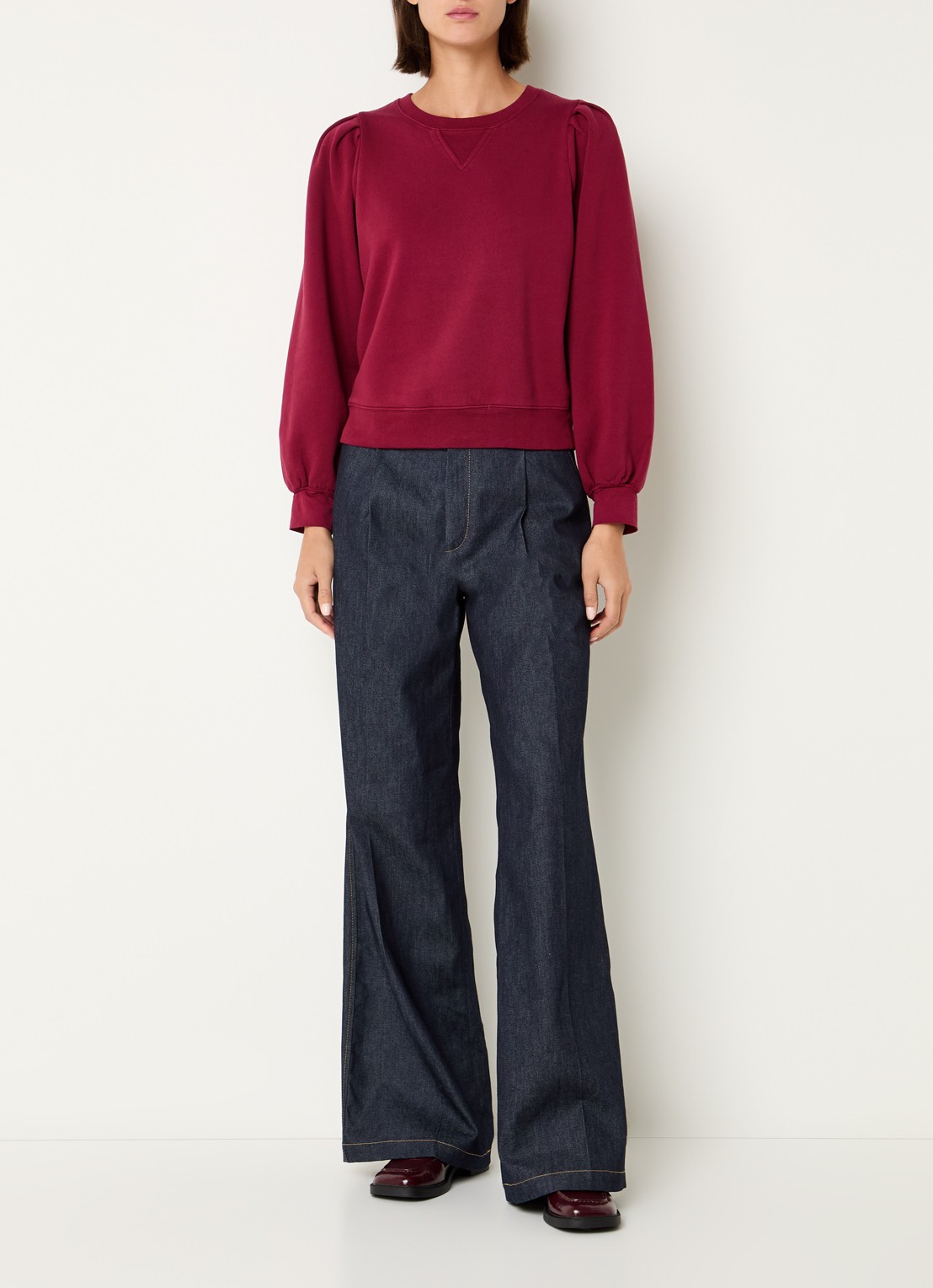 Rails Tiffany sweater met ronde hals - voorkant 3 donkerrood