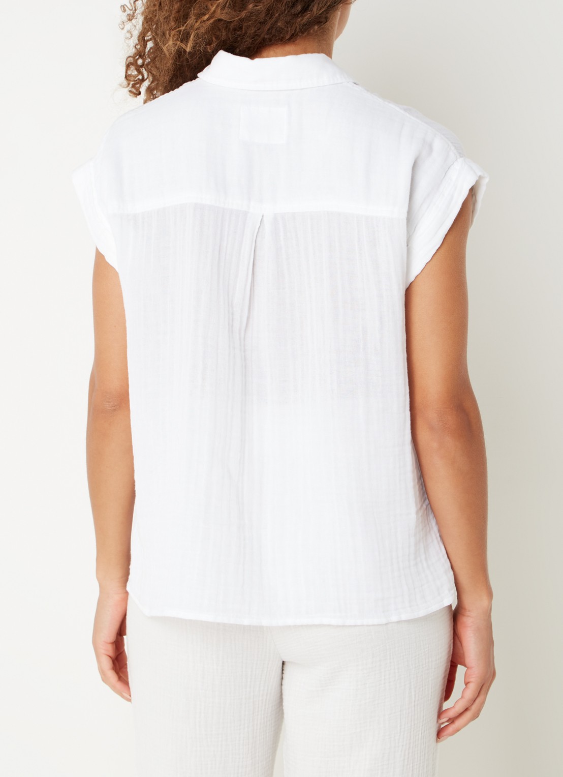 Rails Whitney blouse van  katoen met borstzak - achterkant wit