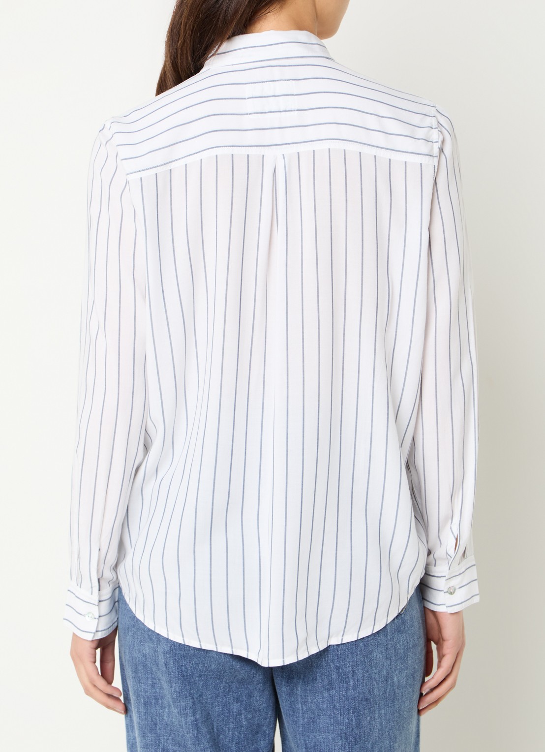 Rails Wren blouse met streepprint en borstzak - achterkant 2 wit