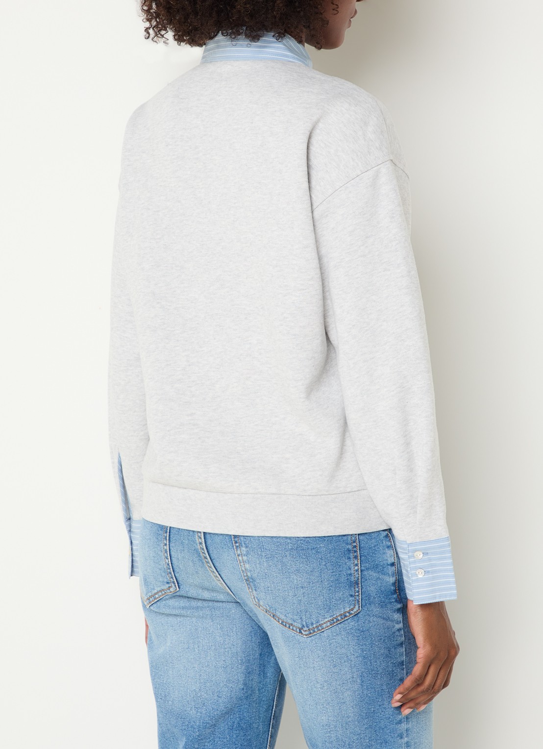 Rails Zavier sweater met kraag - achterkant grijsmele