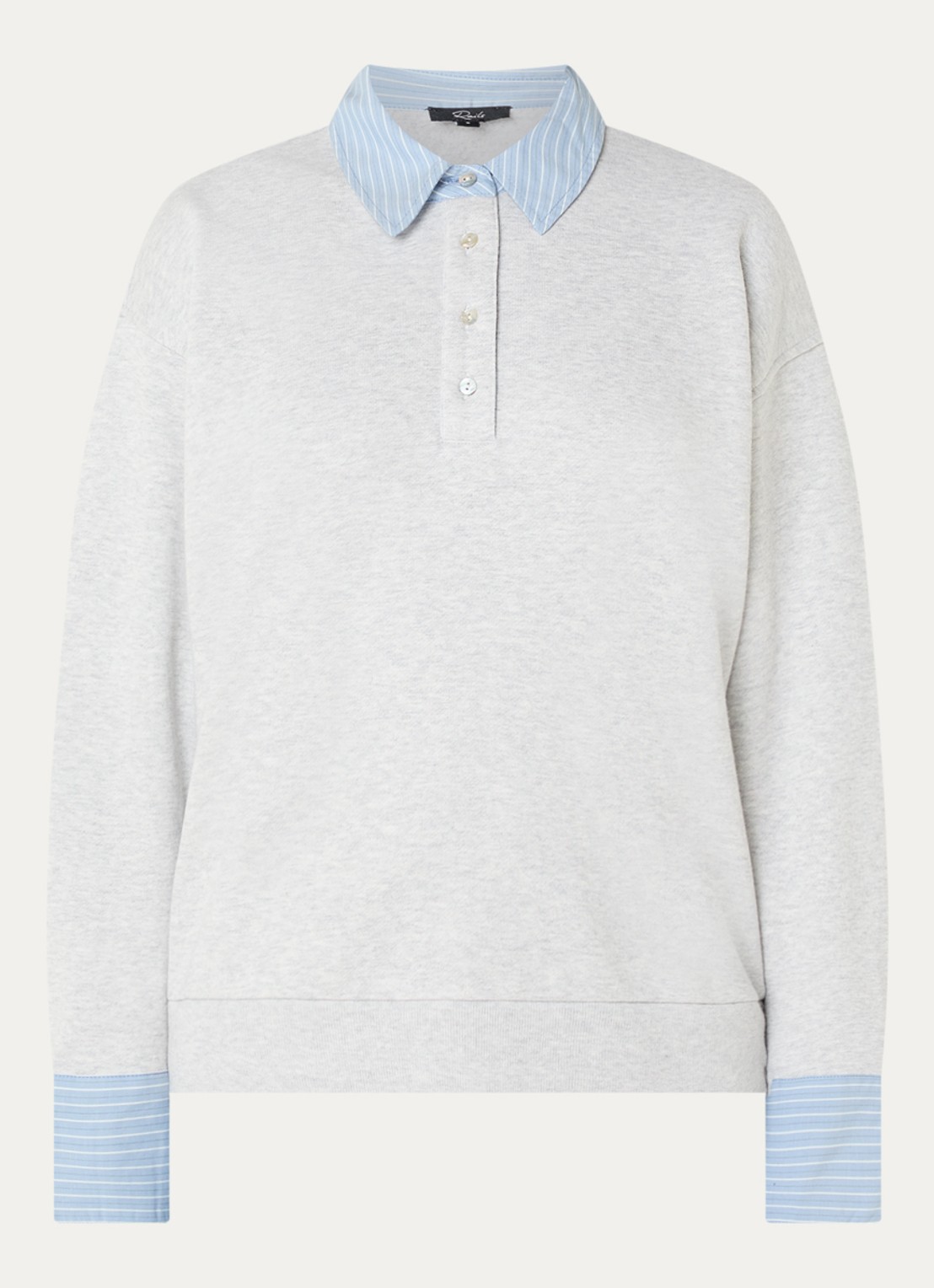 Rails Zavier sweater met kraag - voorkant 3 grijsmele