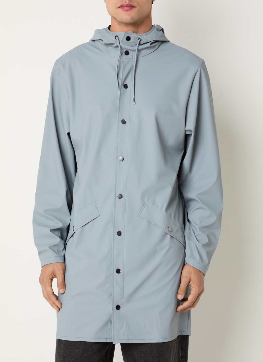 Rains Bold regenjas met capuchon en klepzakken - detail 4 blauwgrijs