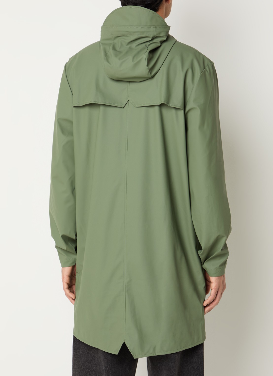 Rains Bold regenjas met capuchon en klepzakken - achterkant 4 groen