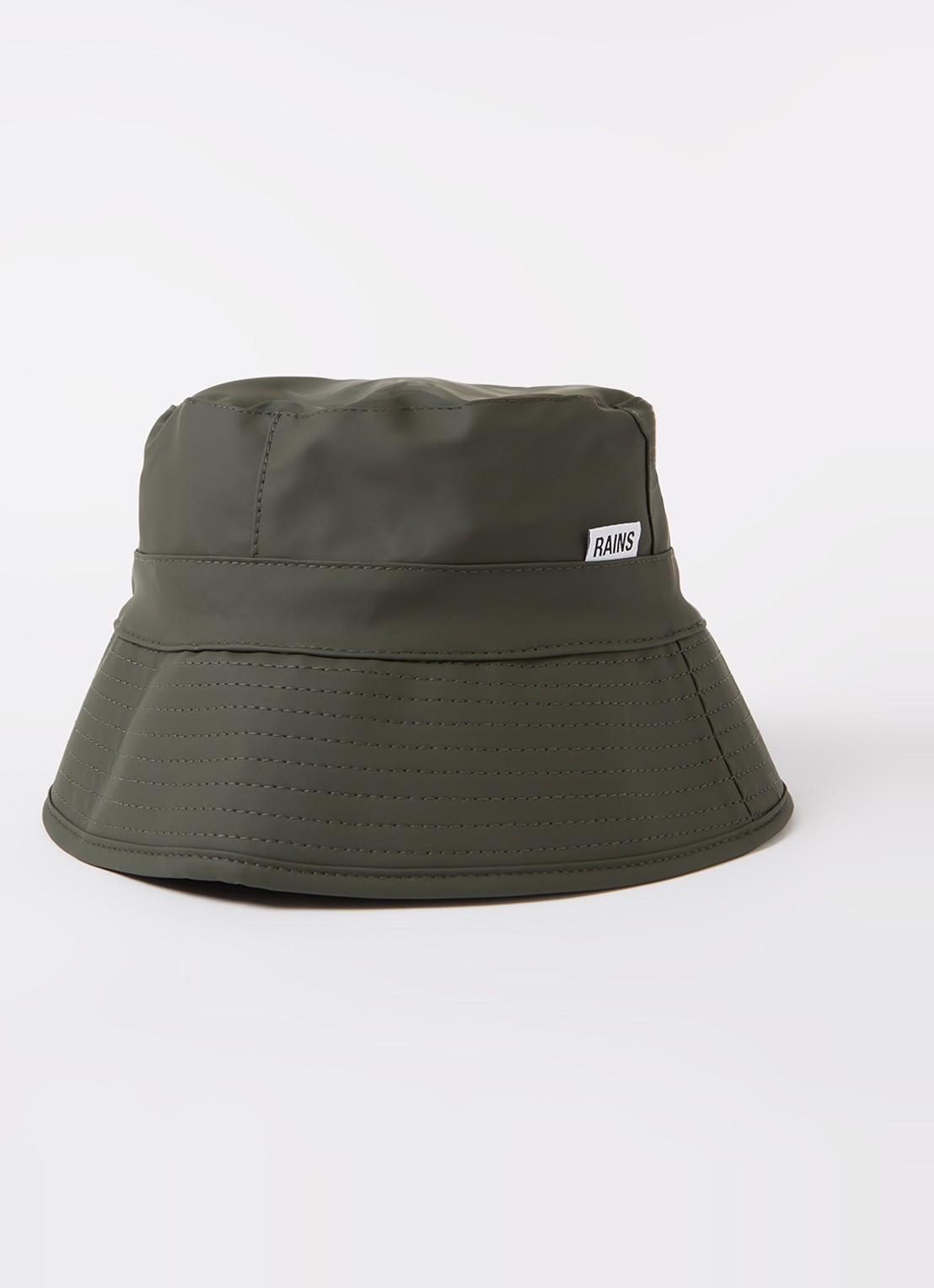Rains Bucket hoed met logo - voorkant legergroen