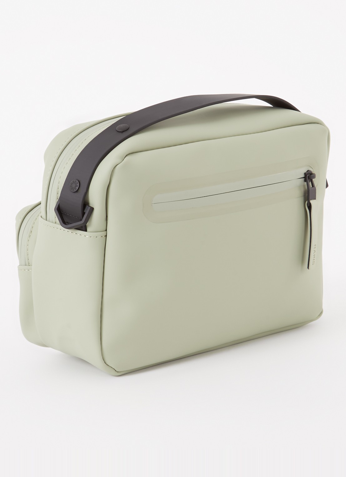 Rains Cargo Box schoudertas met afneembare schouderriem - achterkant 2 lindegroen