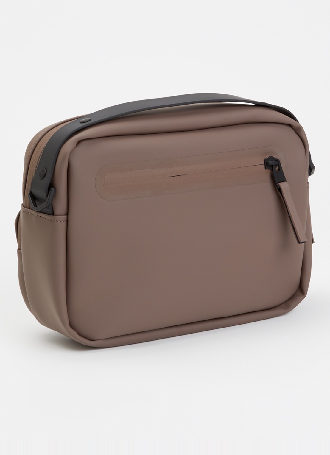 Rains Cargo Box schoudertas met afneembare schouderriem - achterkant 4 lichtbruin