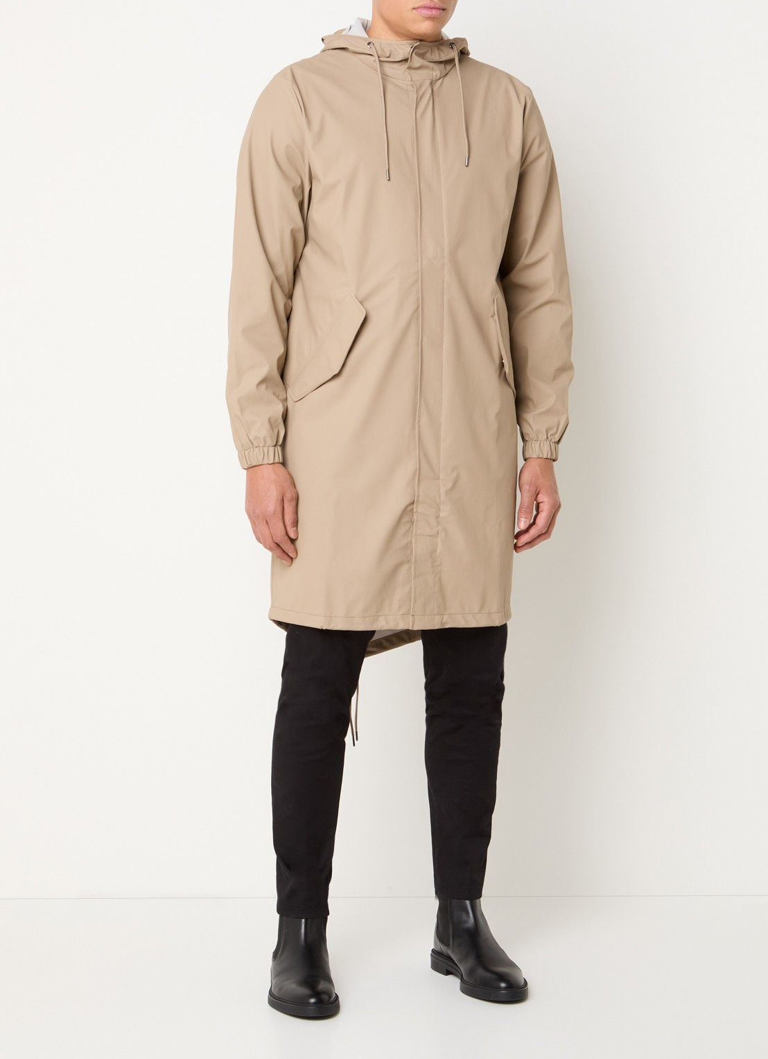 Rains Fishtail parka met capuchon en waterafstotende coating - detail 4 beige