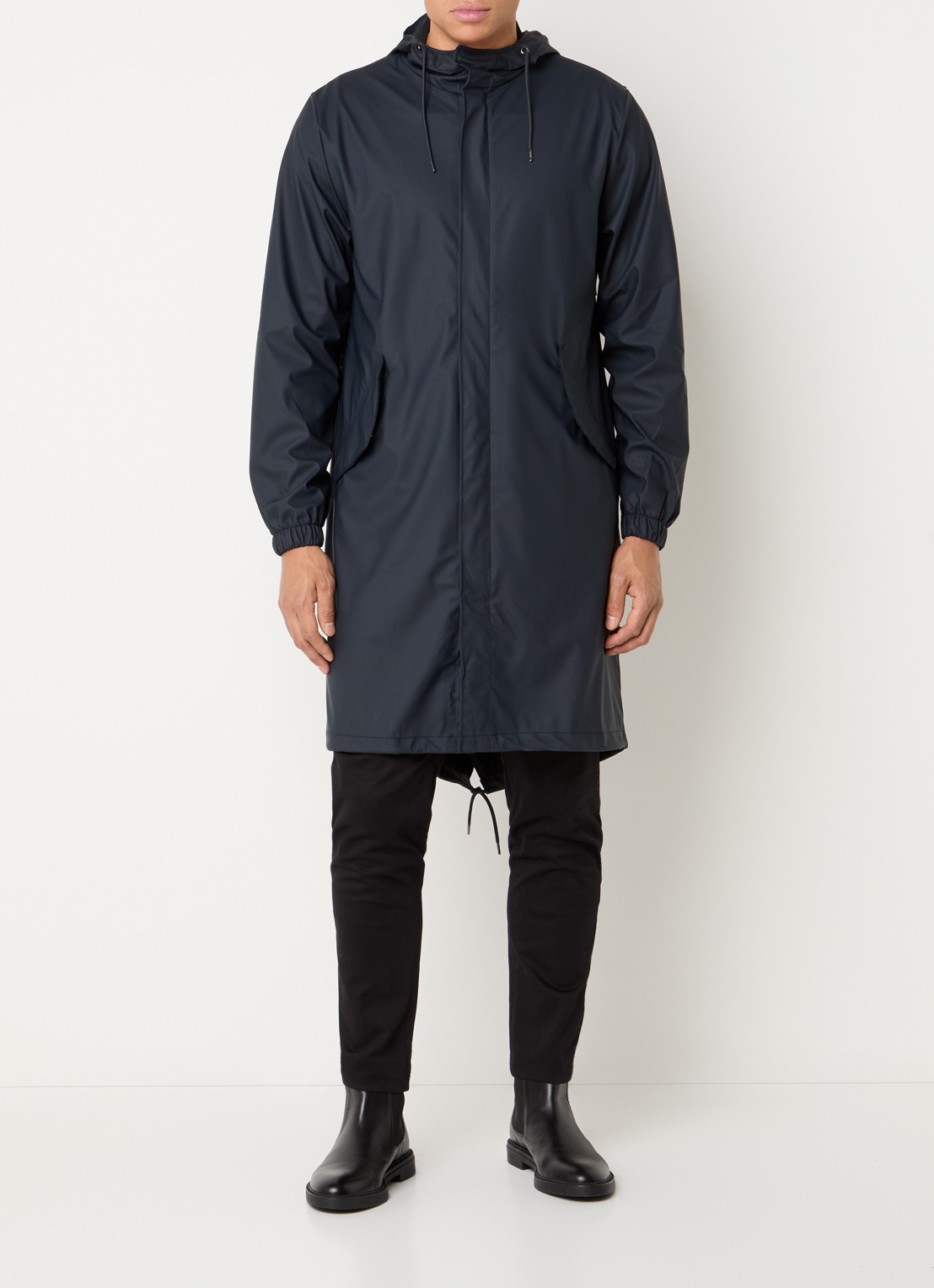 Rains Fishtail parka met capuchon en waterafstotende coating - detail 2 donkerblauw