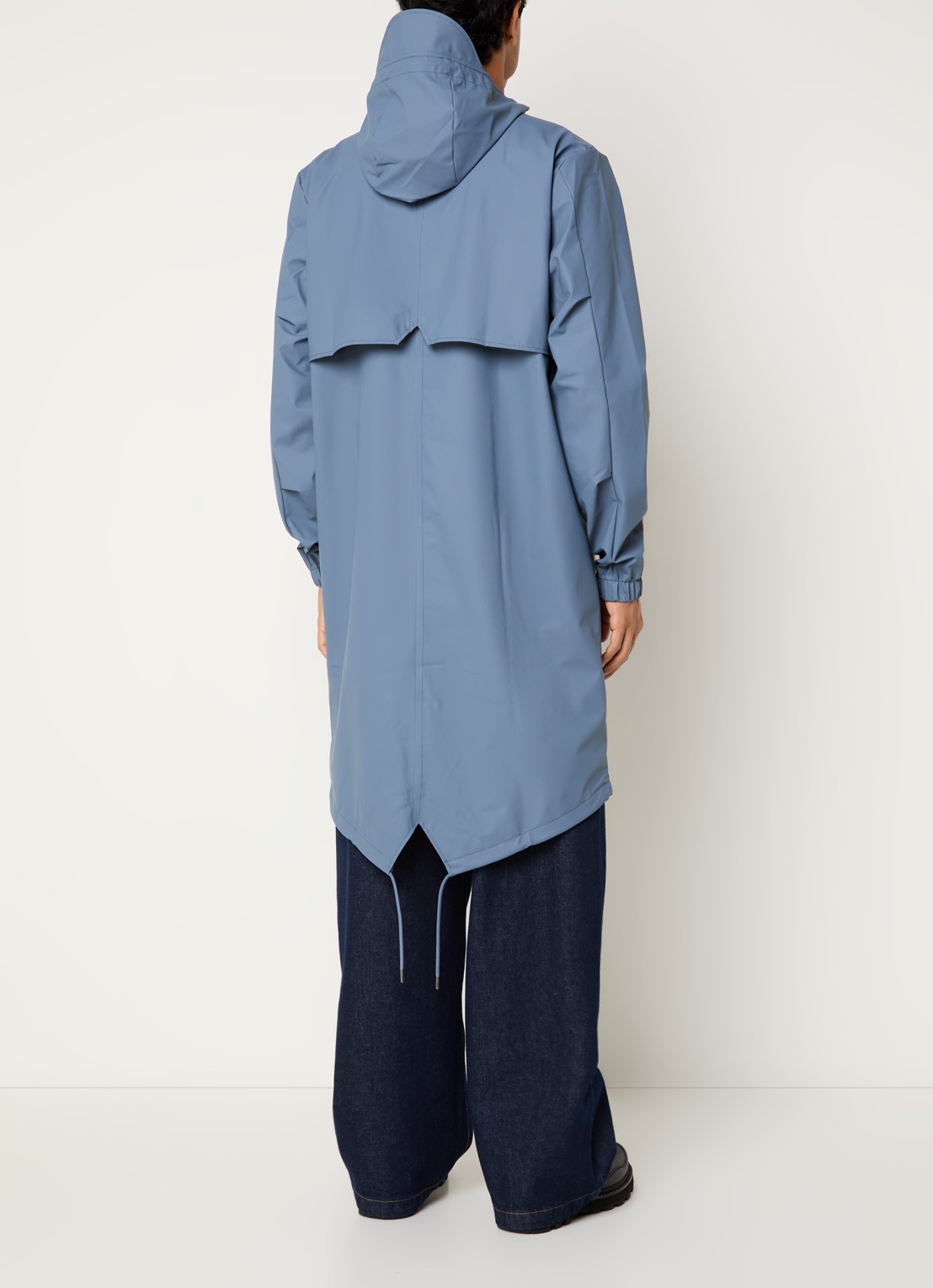 Rains Fishtail parka met steekzakken - achterkant staalblauw