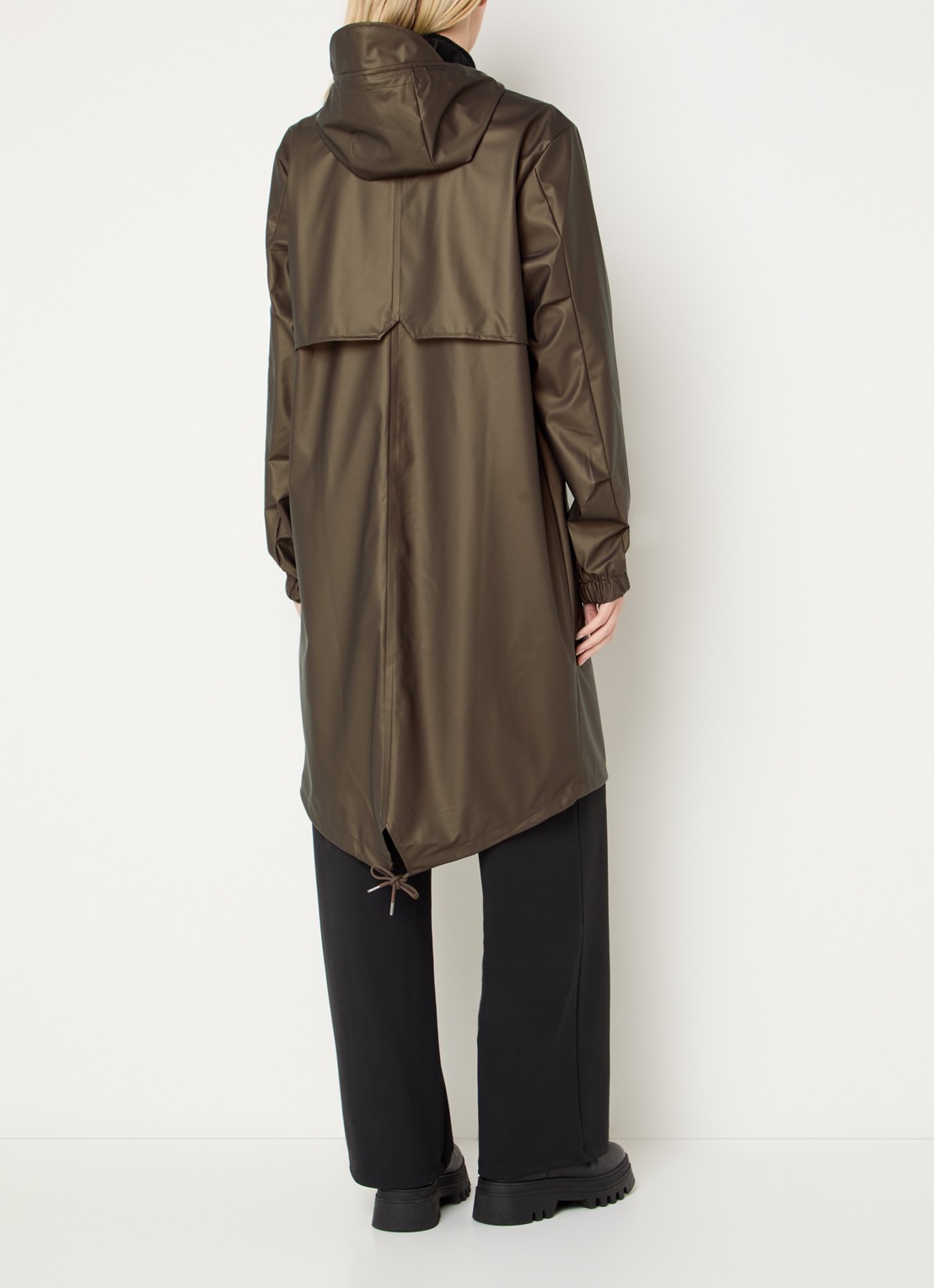 Rains Fishtail parka met steekzakken - achterkant 3 hazelnootbruin