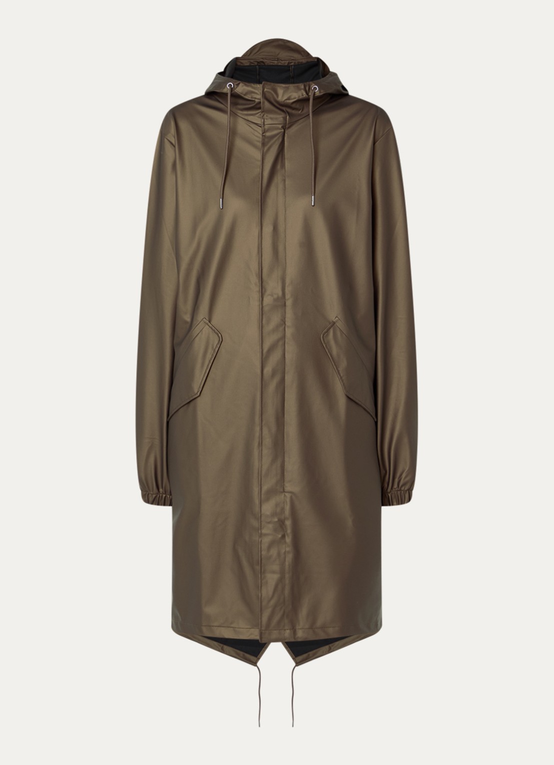 Rains Fishtail parka met steekzakken - voorkant hazelnootbruin