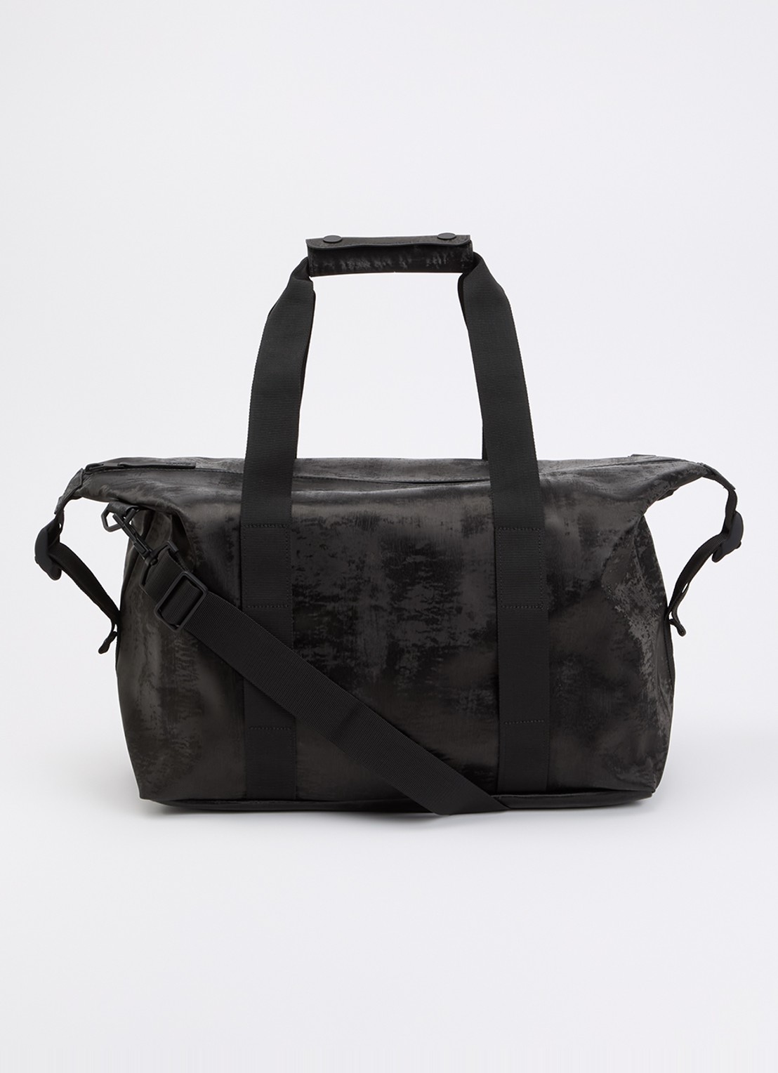Rains Hilo Small weekendtas met waterafstotende coating - voorkant 3 zwart